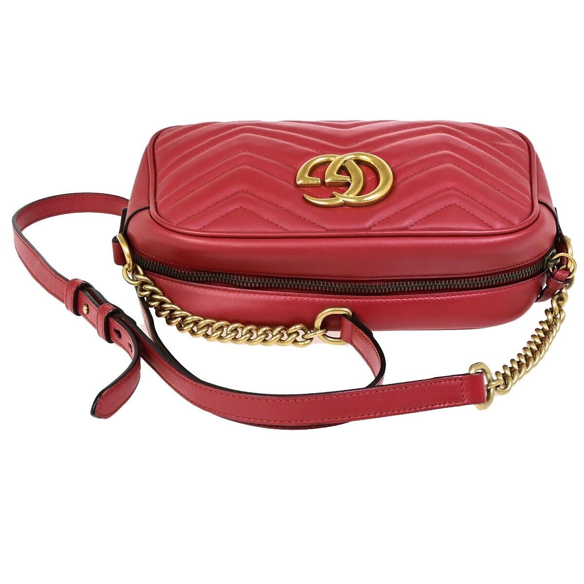 Gucci GG Marmont, Red, Leather, shoulder