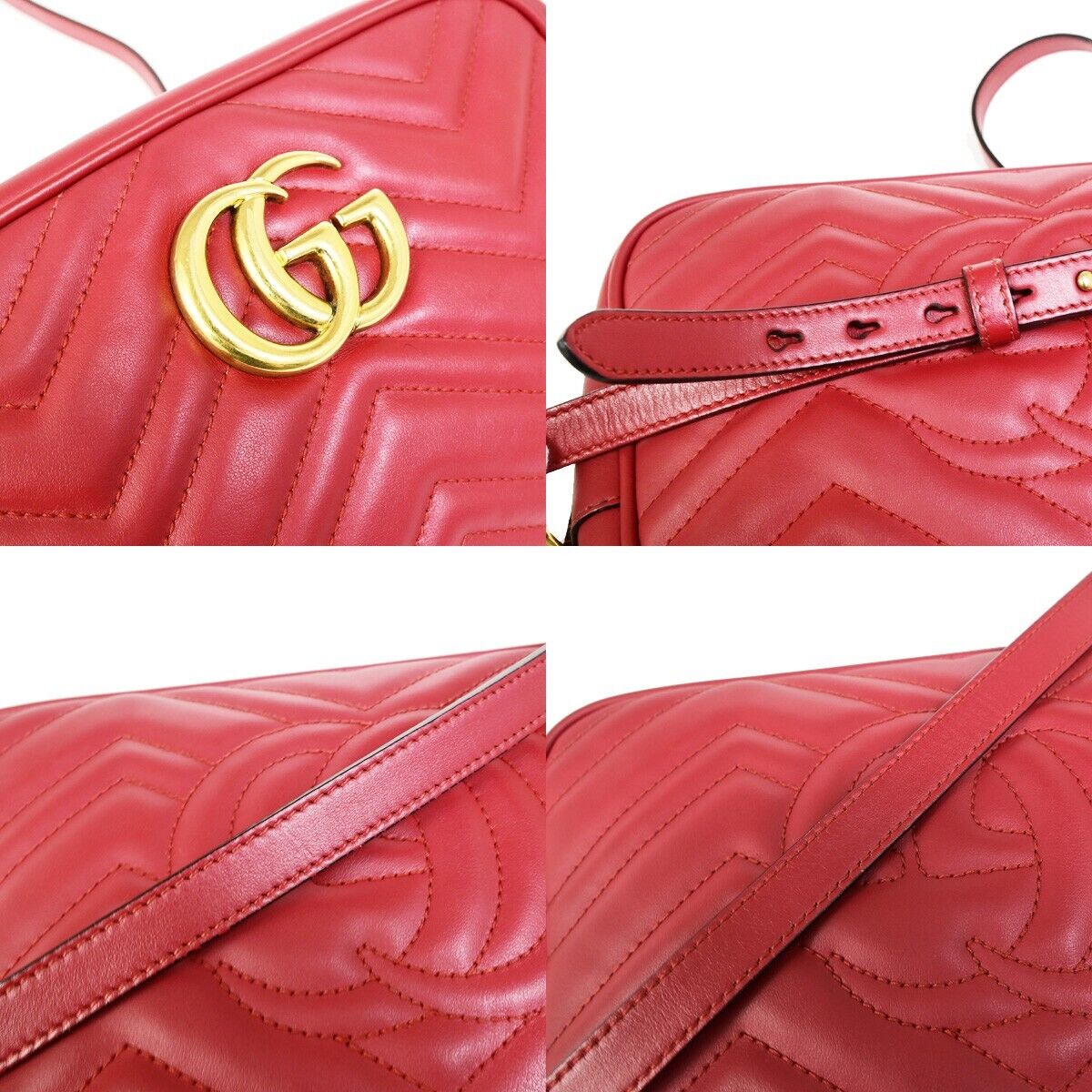 Gucci GG Marmont, Red, Leather, shoulder