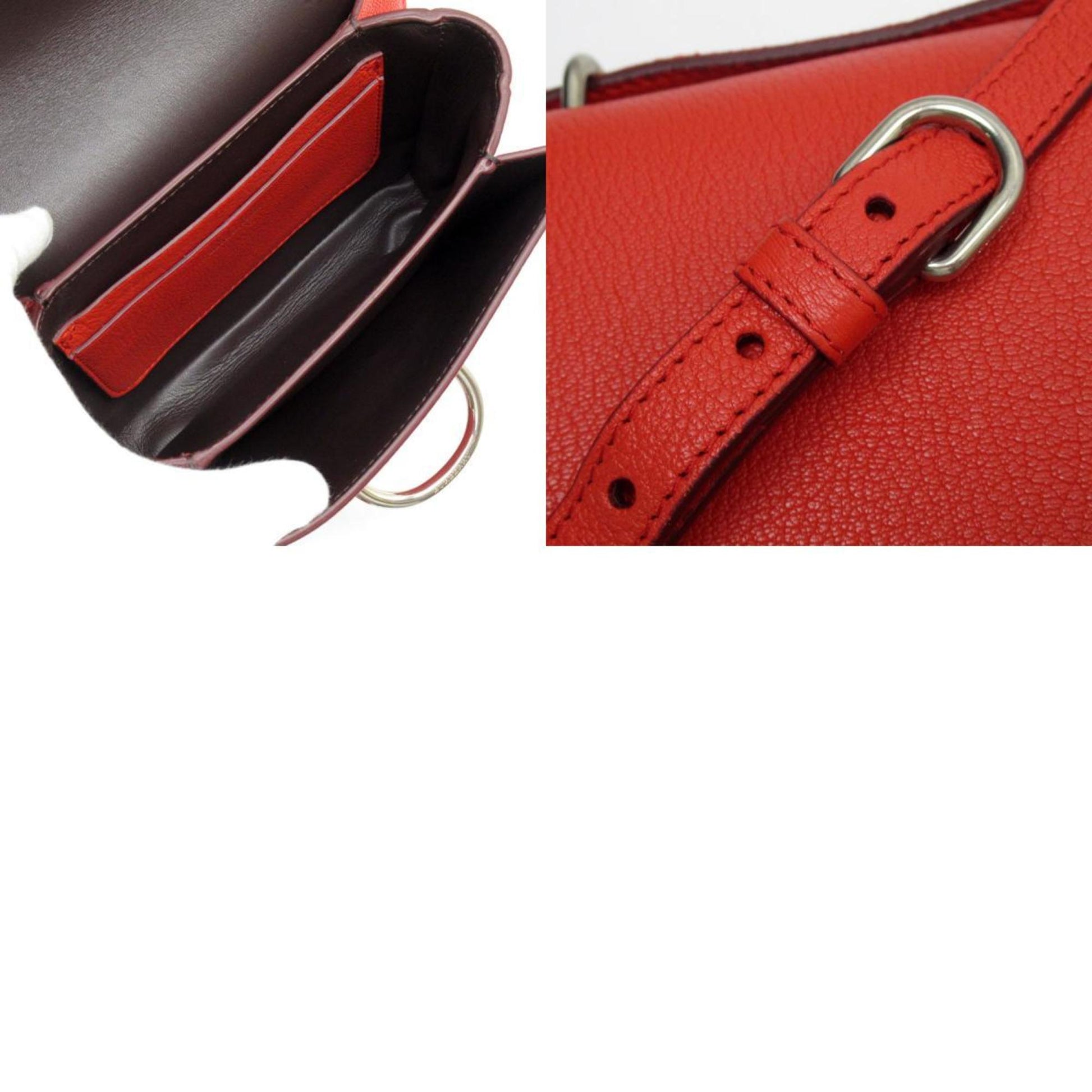 Burberry The D-ring, Red, Leather, shoulder