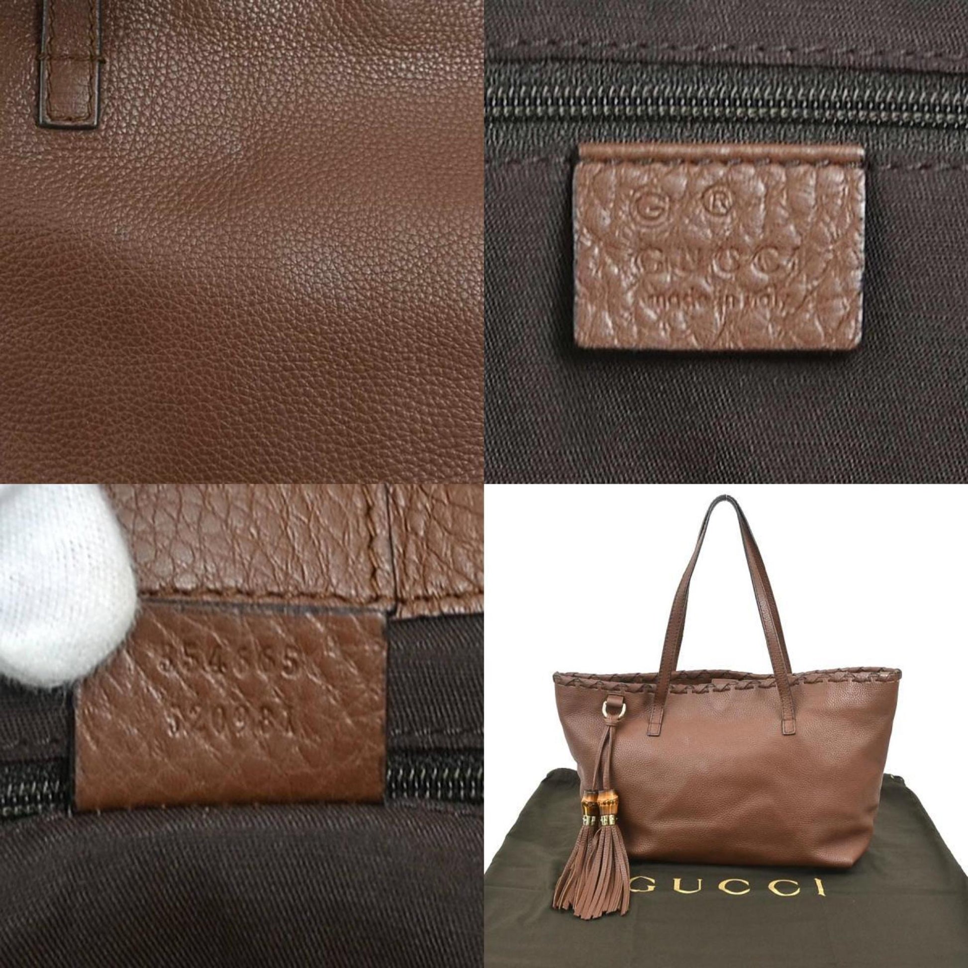 Gucci Bamboo, Brown, Leather, tote