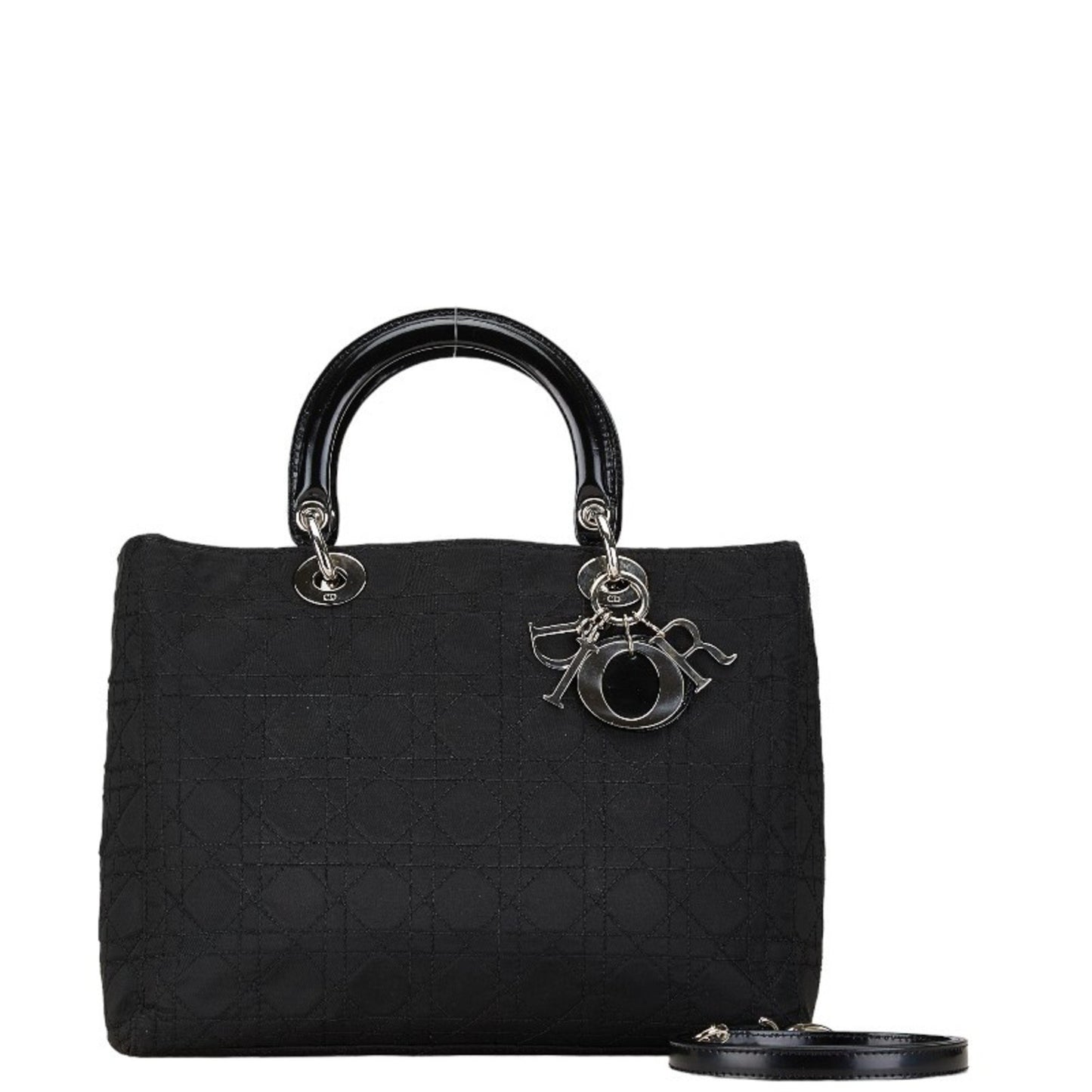 Dior Lady Dior, Black, Canvas, handbag