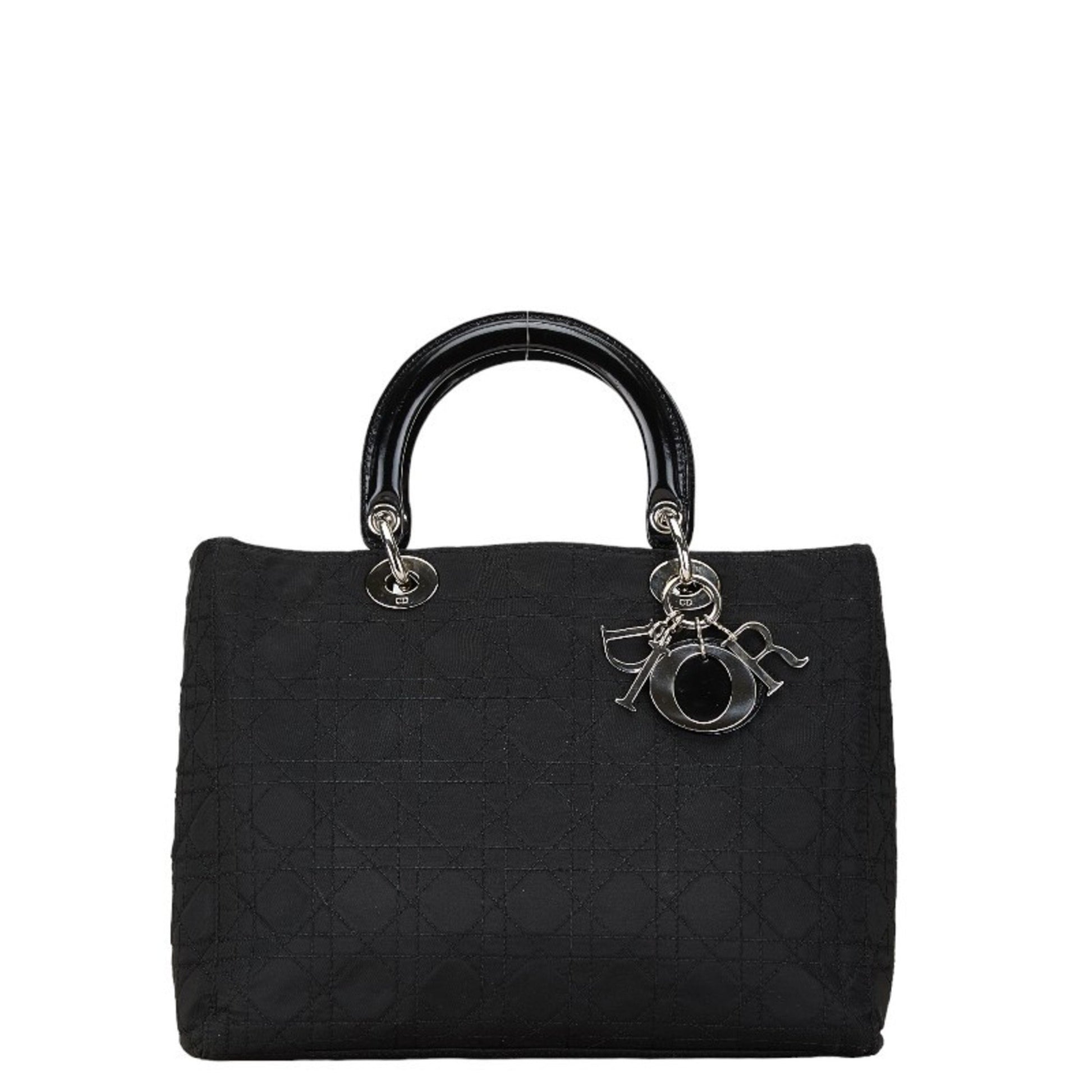 Dior Lady Dior, Black, Canvas, handbag