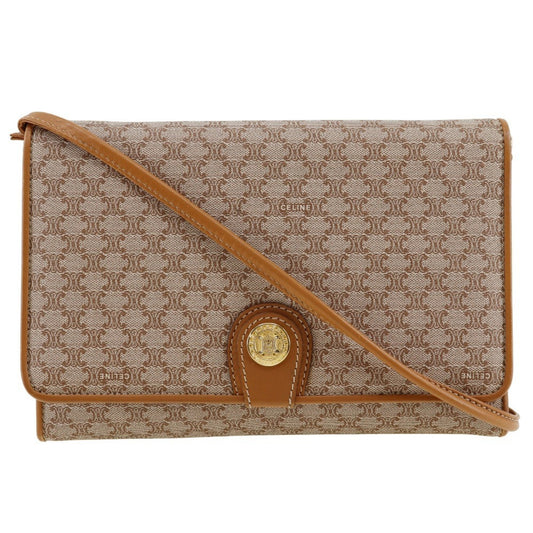 Céline Macadam, Beige, Canvas, shoulder