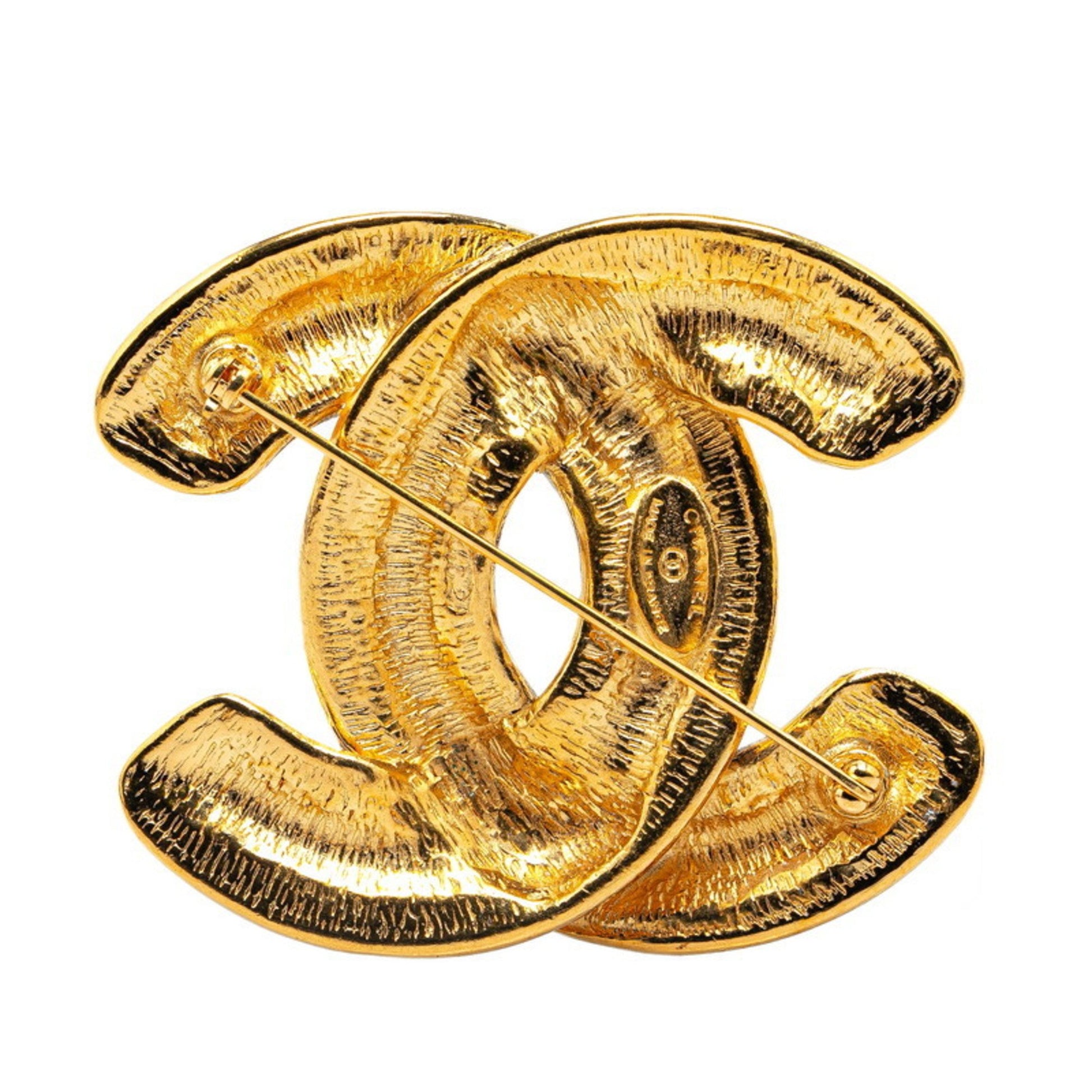 Chanel Logo CC, Gold, Gold Plated, brooch