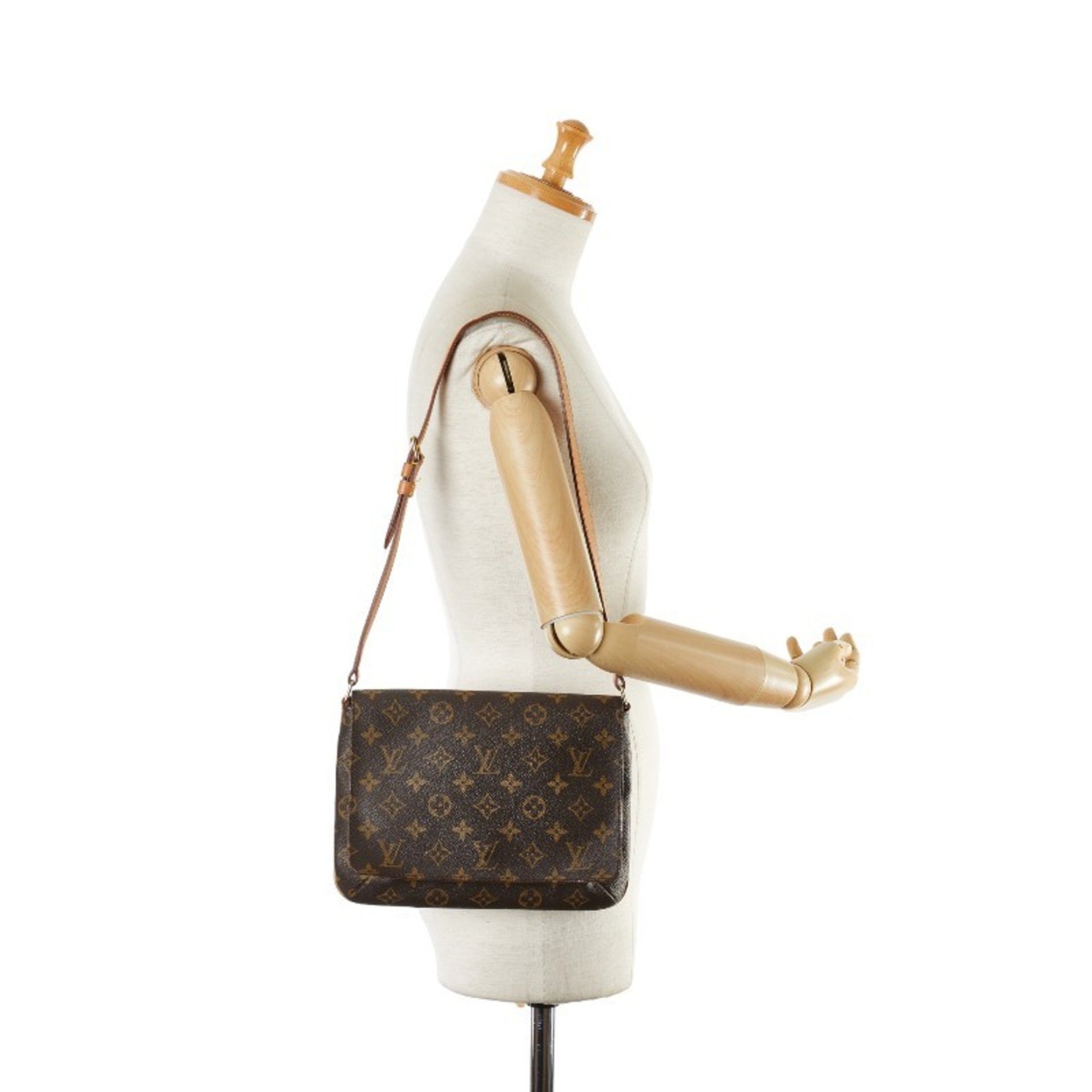 Louis Vuitton Musette Tango, Brown, Canvas, shoulder