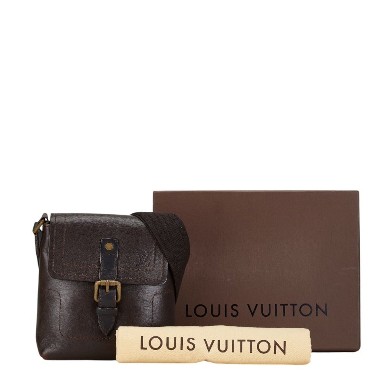 Louis Vuitton Utah, Brown, Leather, shoulder