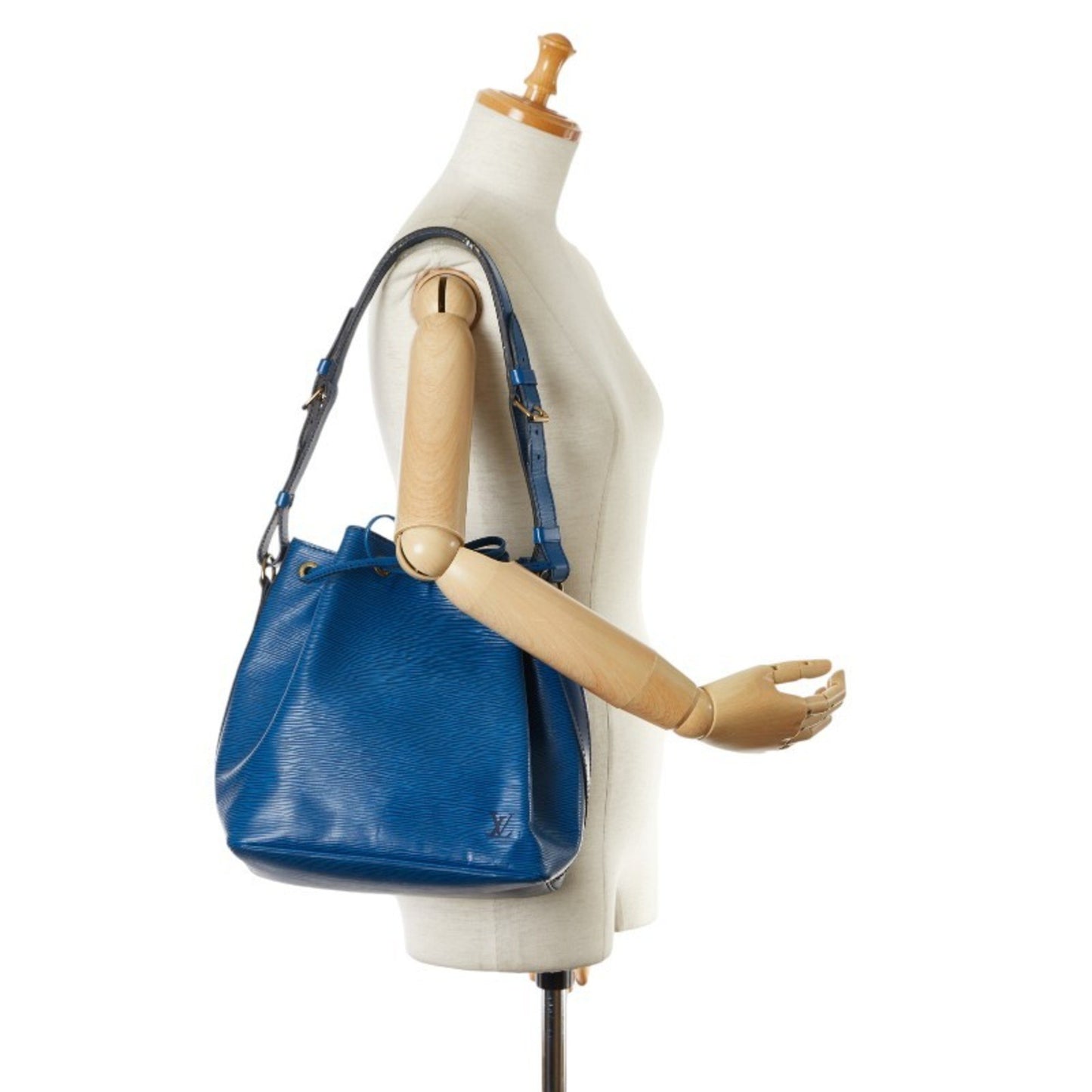 Louis Vuitton Noe, Blue, Leather, shoulder