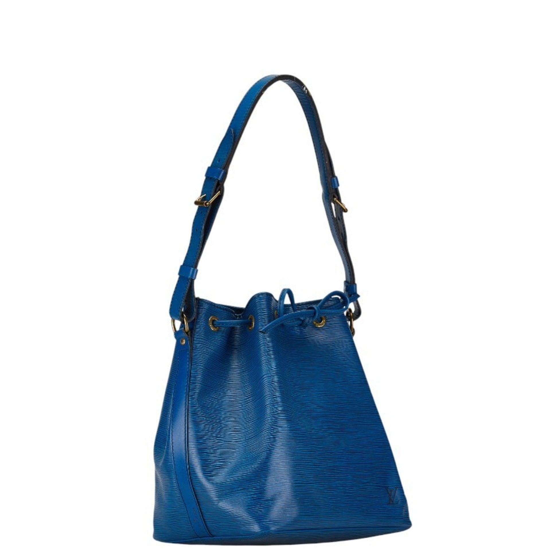 Louis Vuitton Noe, Blue, Leather, shoulder