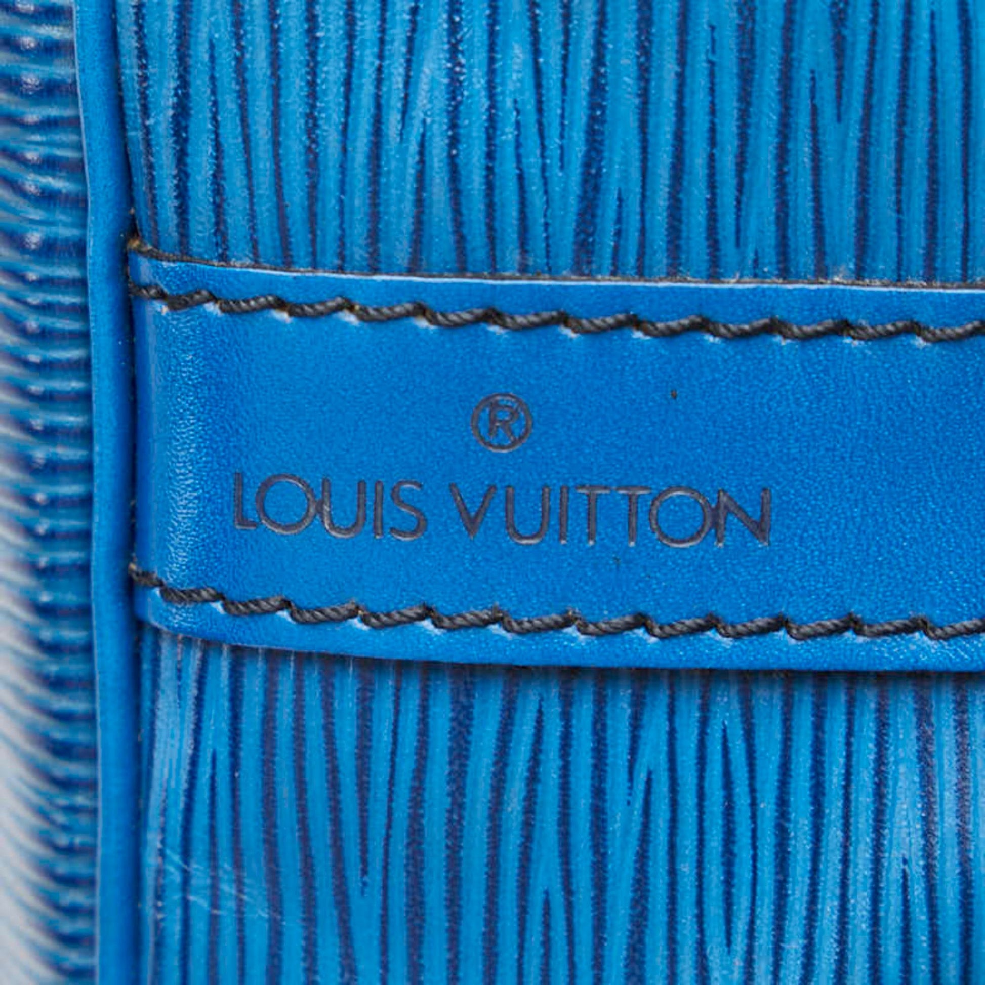 Louis Vuitton Noe, Blue, Leather, shoulder