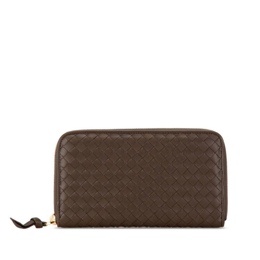 Bottega Veneta Intrecciato, Brown, Leather, wallet