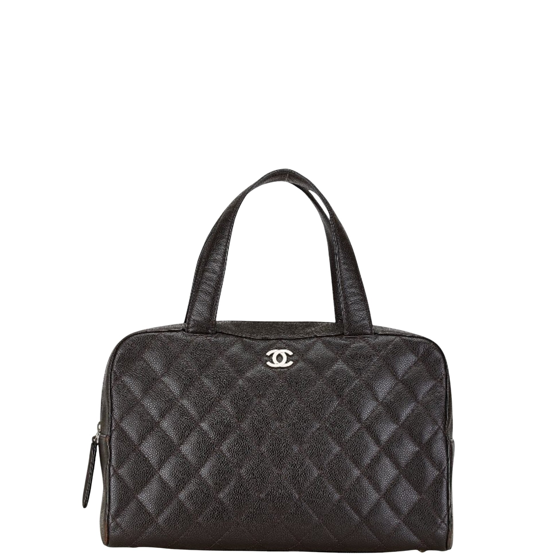 Chanel Bowling, Brown, Leather, handbag