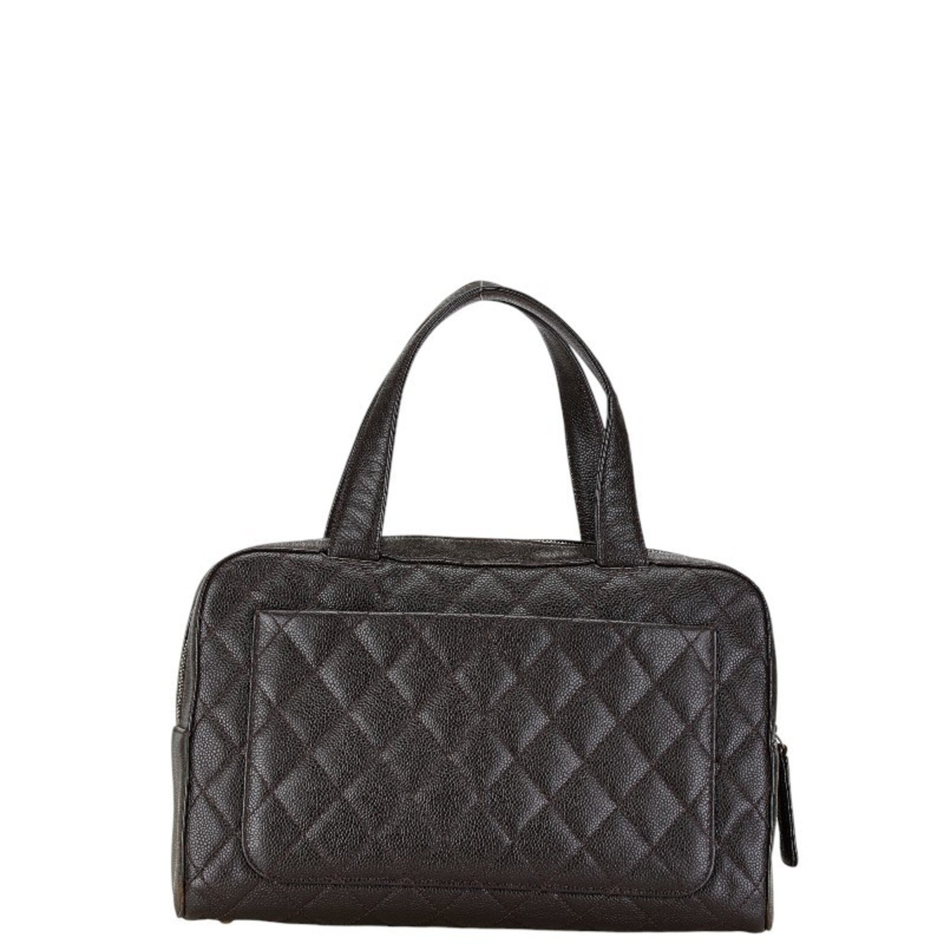 Chanel Bowling, Brown, Leather, handbag