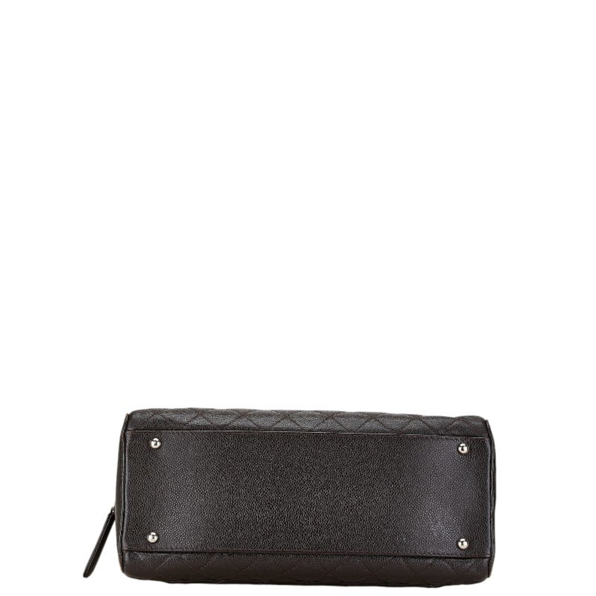 Chanel Bowling, Brown, Leather, handbag