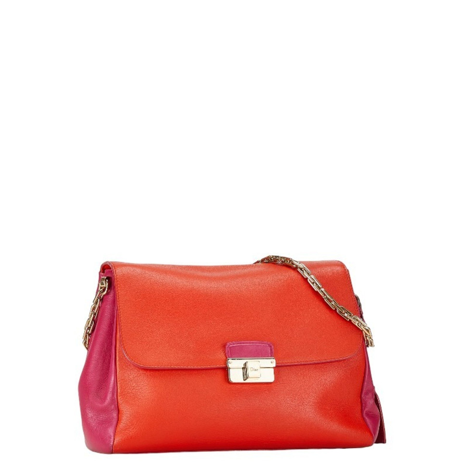 Dior, Orange, Leather, shoulder