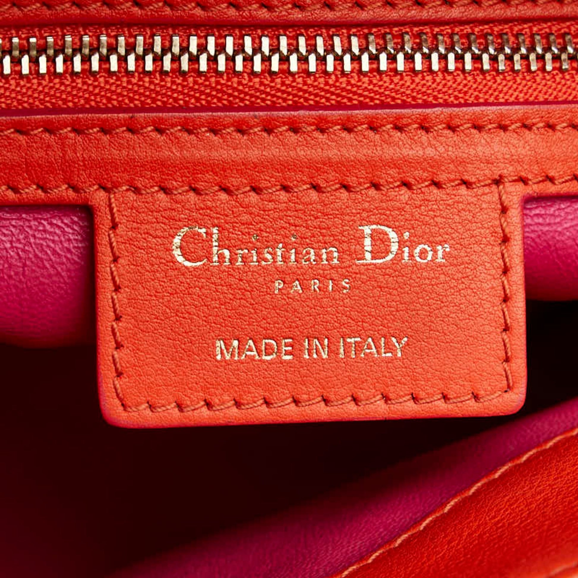 Dior, Orange, Leather, shoulder