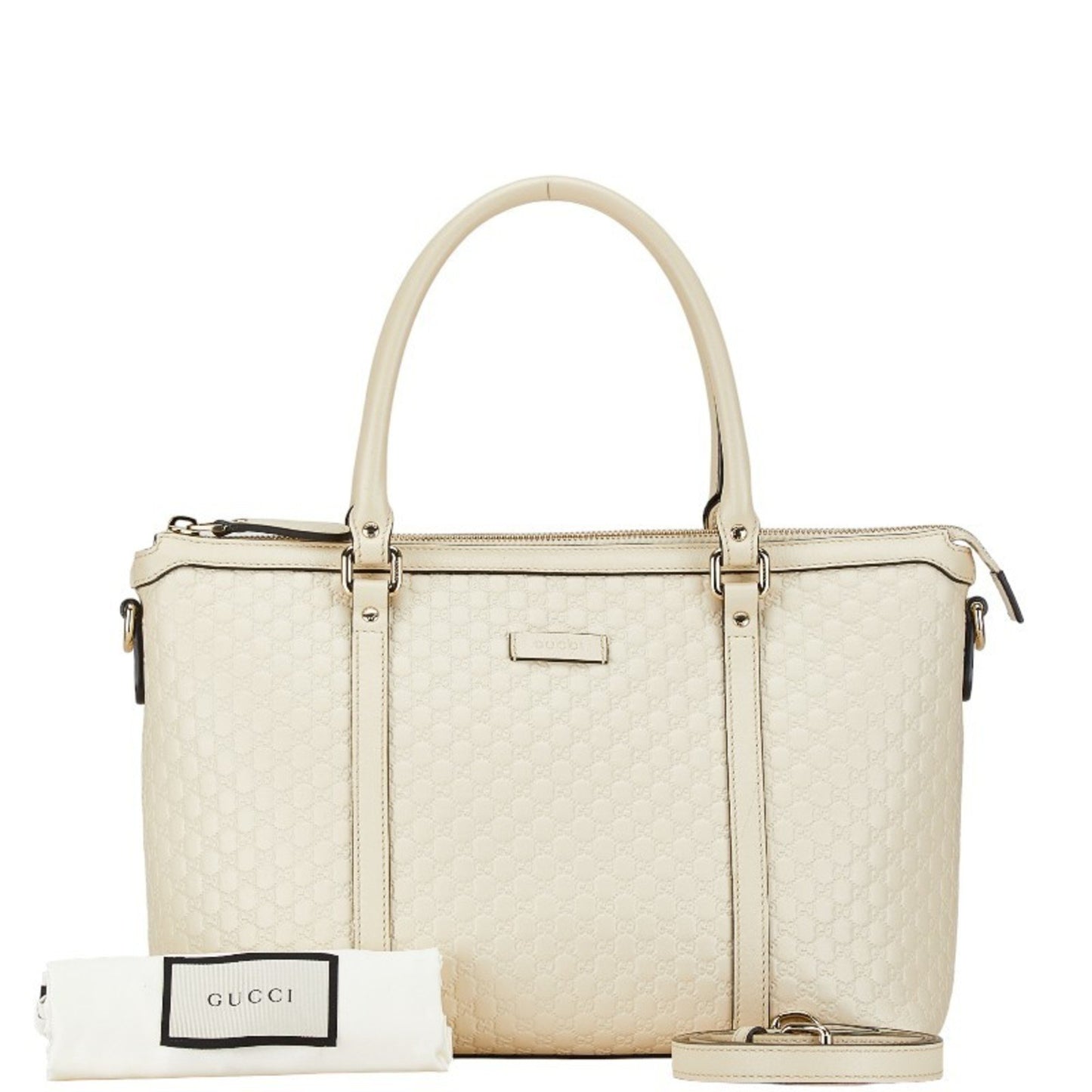 Gucci Micro guccissima, White, Leather, shoulder