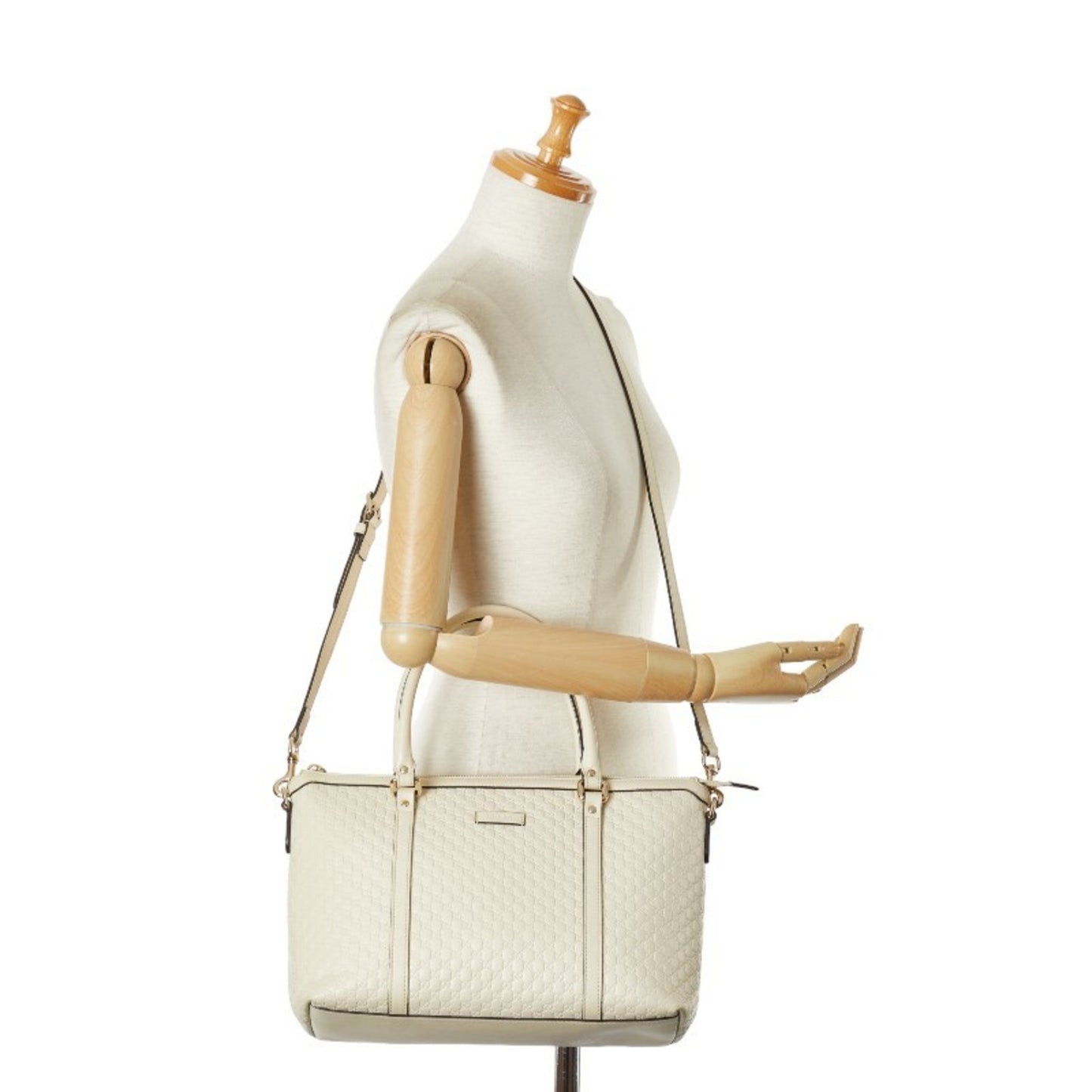 Gucci Micro guccissima, White, Leather, shoulder