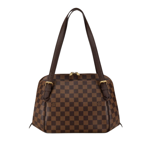 Louis Vuitton Belem PM, Brown, Canvas, shoulder