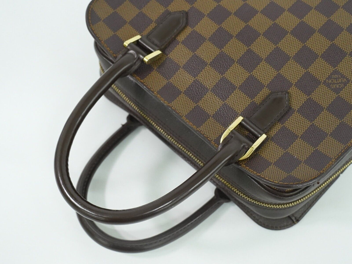 Louis Vuitton Triana, Brown, Canvas, handbag