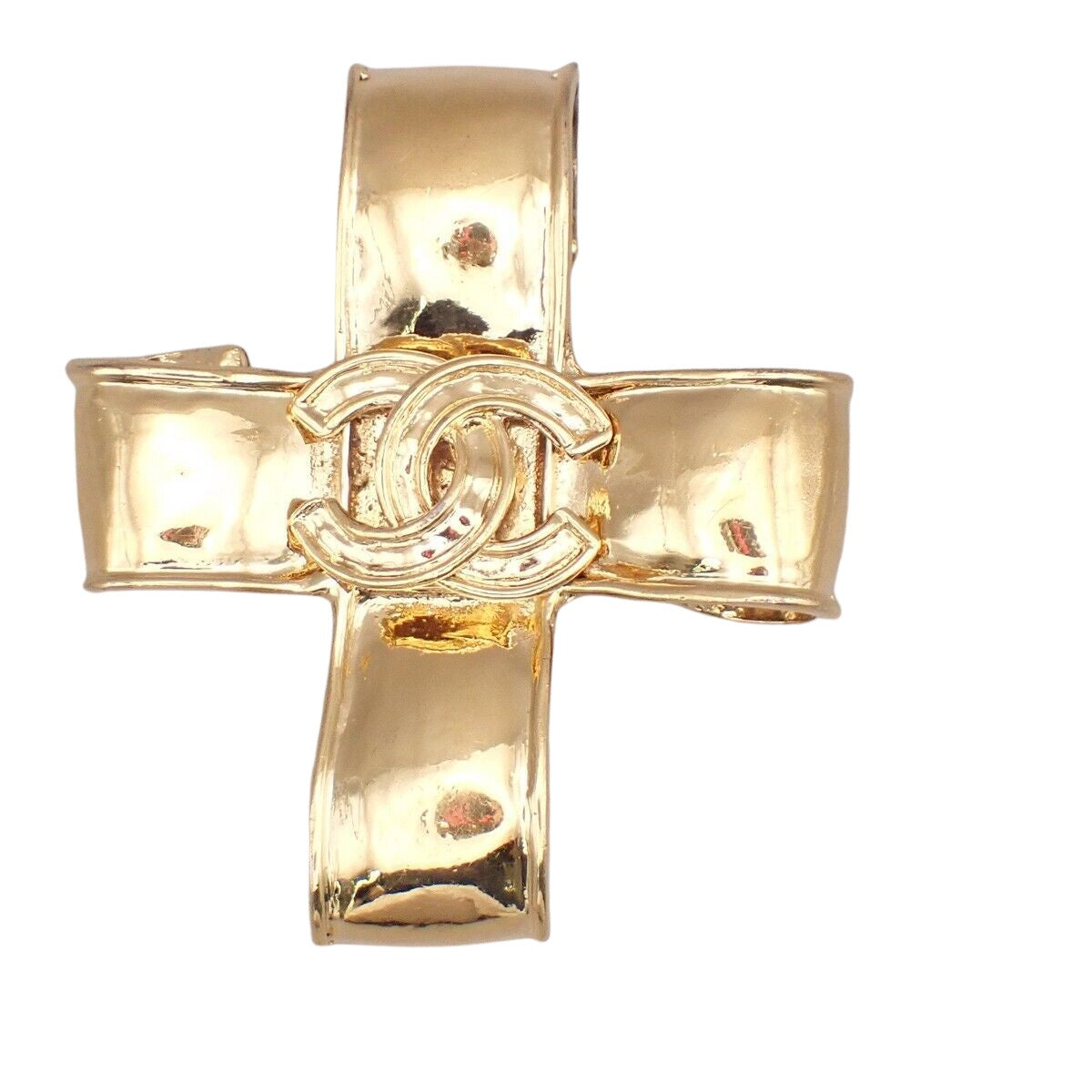 Chanel Cross, Gold, Gold Plated, brooch