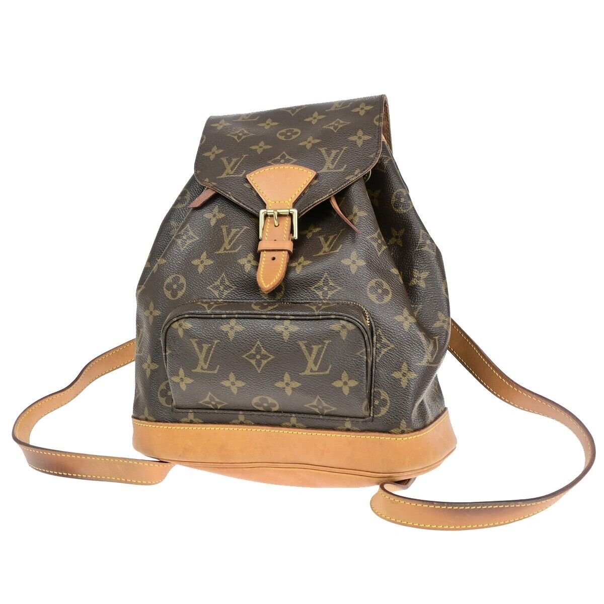 Louis Vuitton Montsouris MM, Brown, Canvas, handbag