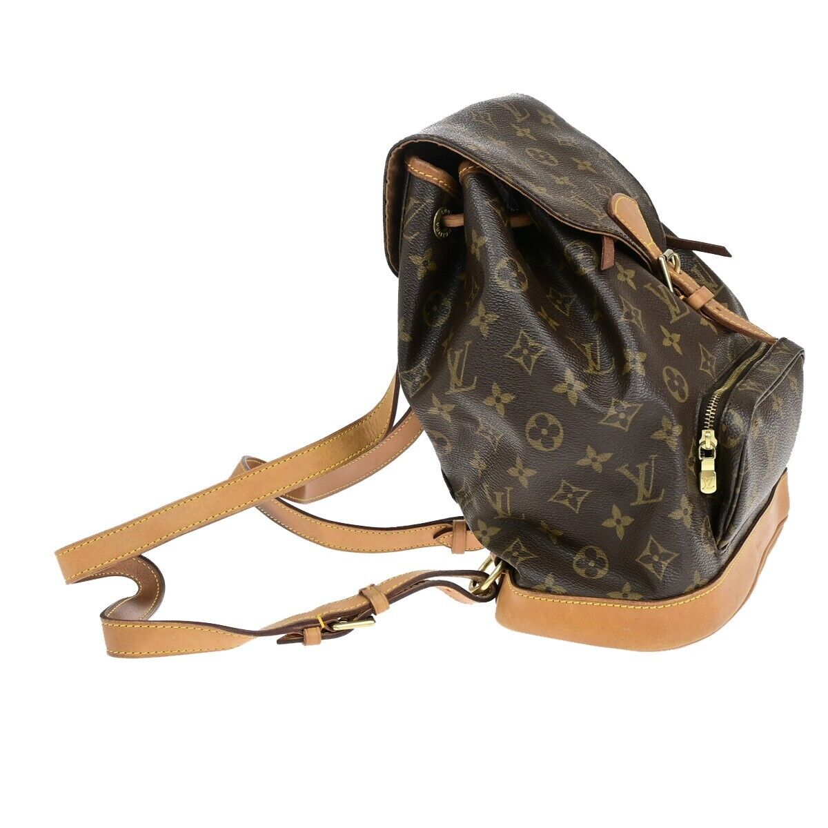 Louis Vuitton Montsouris MM, Brown, Canvas, handbag