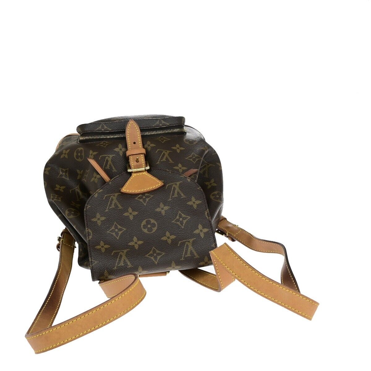 Louis Vuitton Montsouris MM, Brown, Canvas, handbag