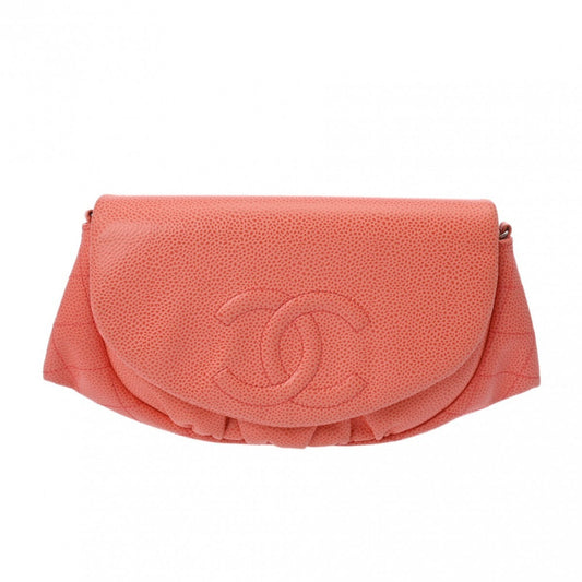 Chanel Logo CC, Orange, Leather, shoulder