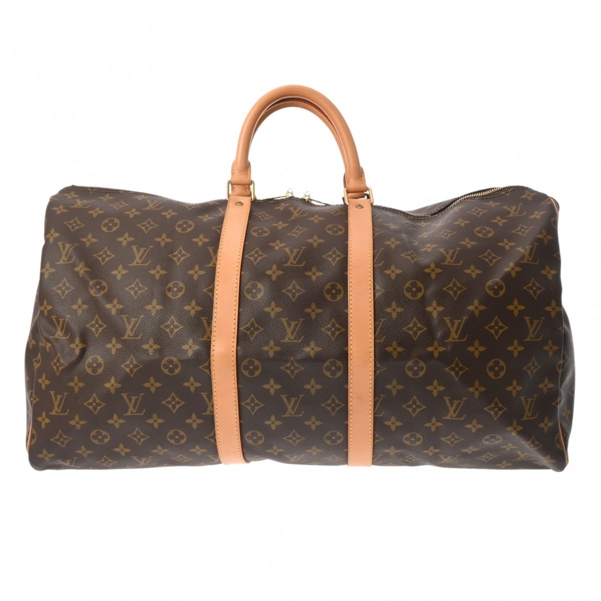 Louis Vuitton Keepall 55, Brown, Canvas, travel