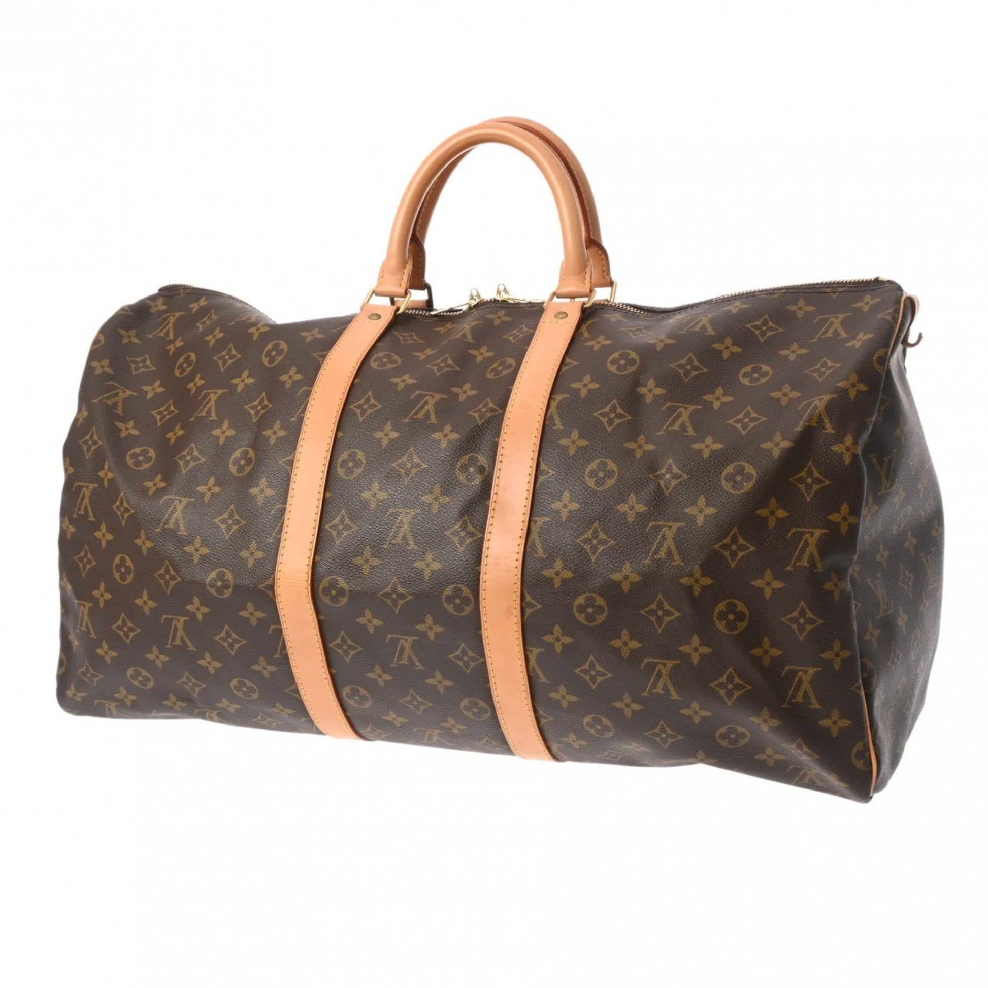 Louis Vuitton Keepall 55, Brown, Canvas, travel