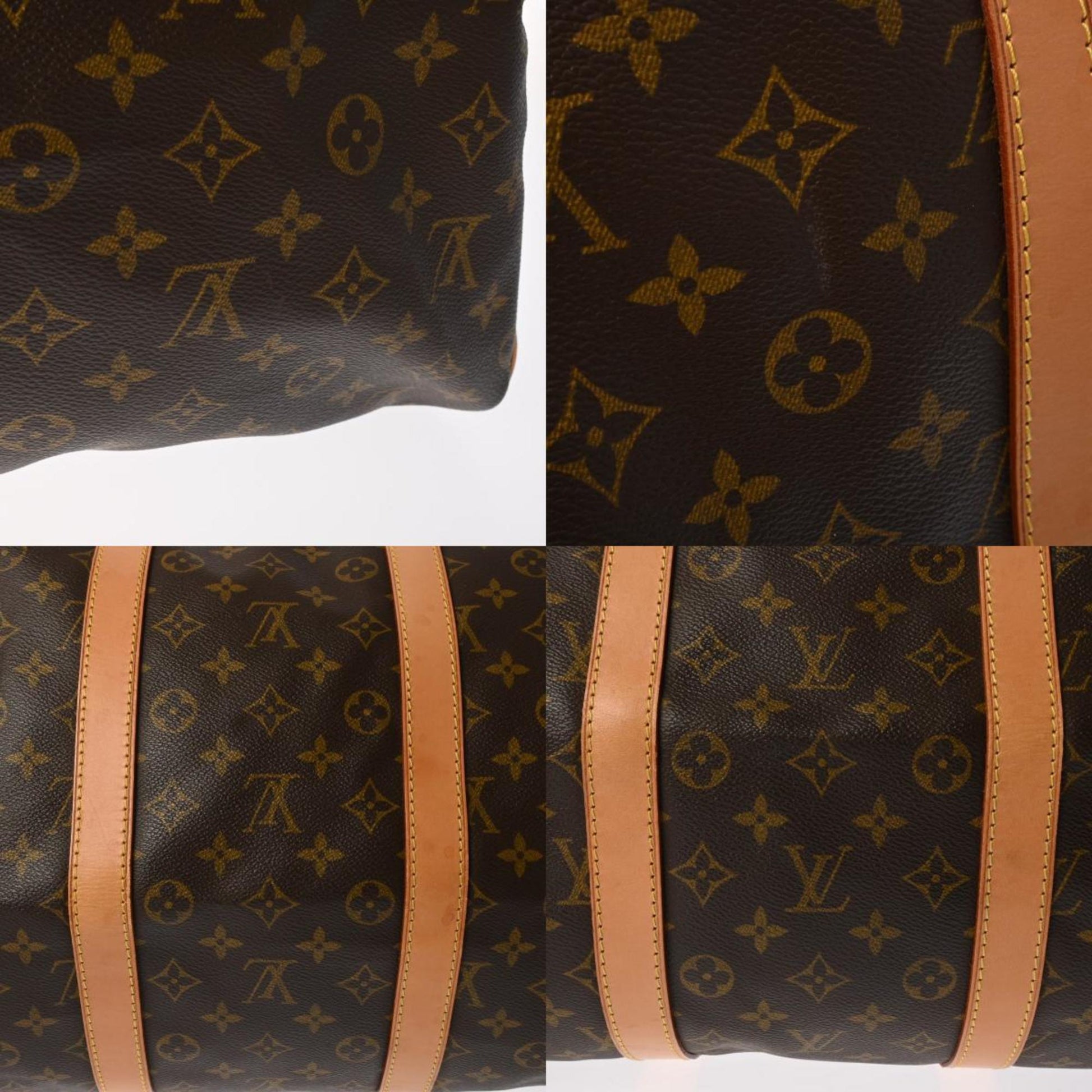 Louis Vuitton Keepall 55, Brown, Canvas, travel