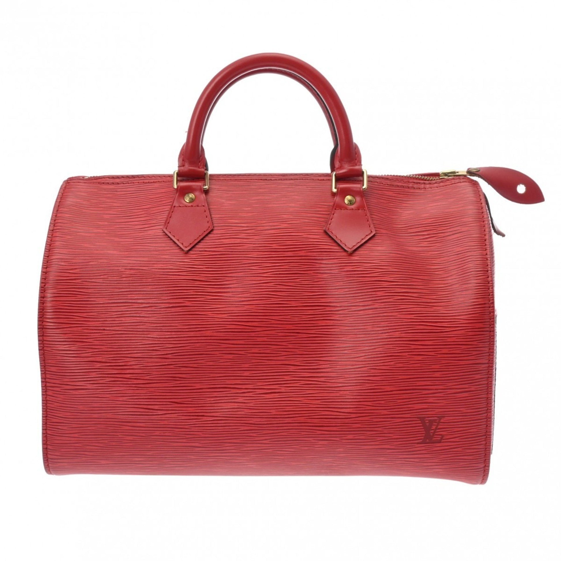 Louis Vuitton Speedy 30, Red, Leather, handbag