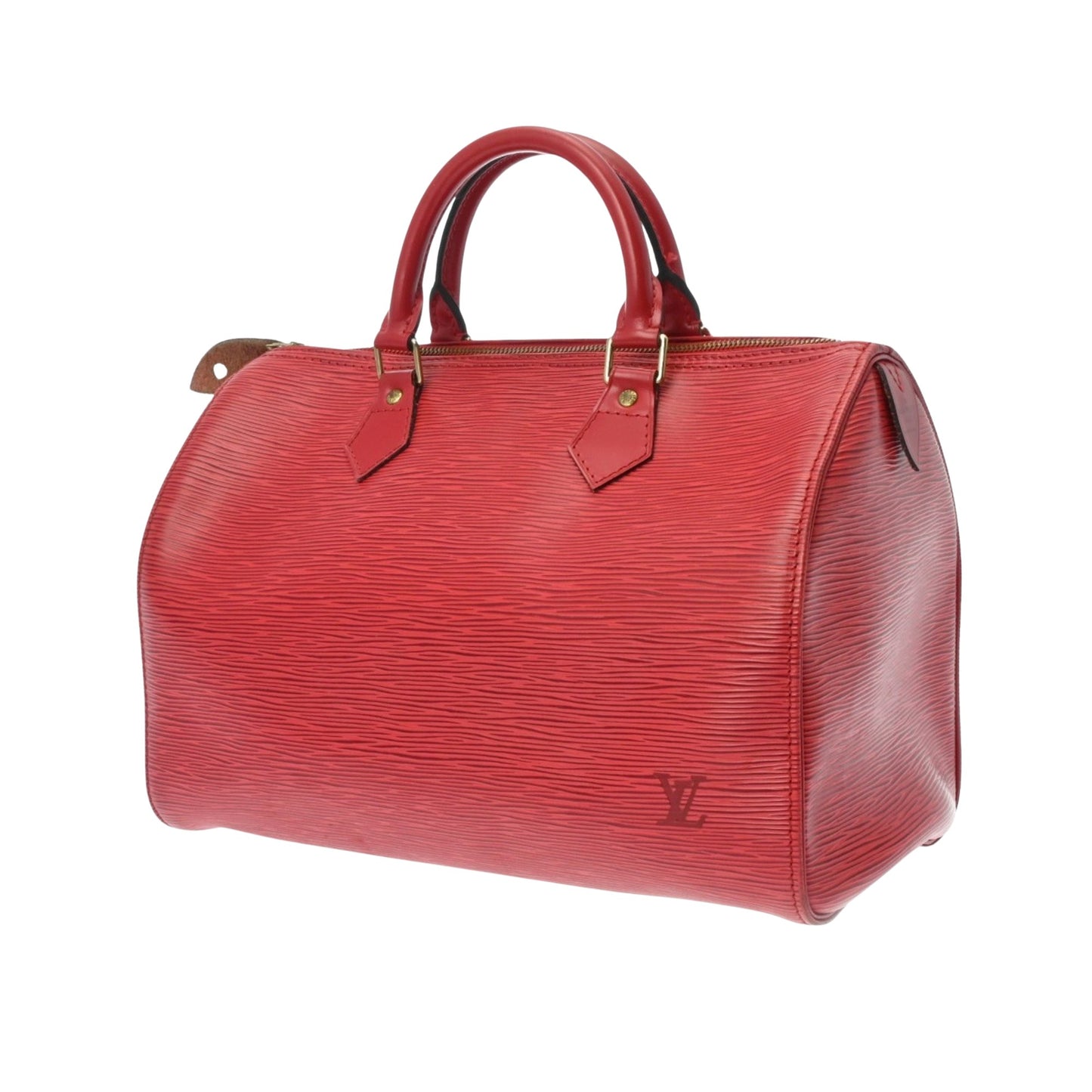 Louis Vuitton Speedy 30, Red, Leather, handbag