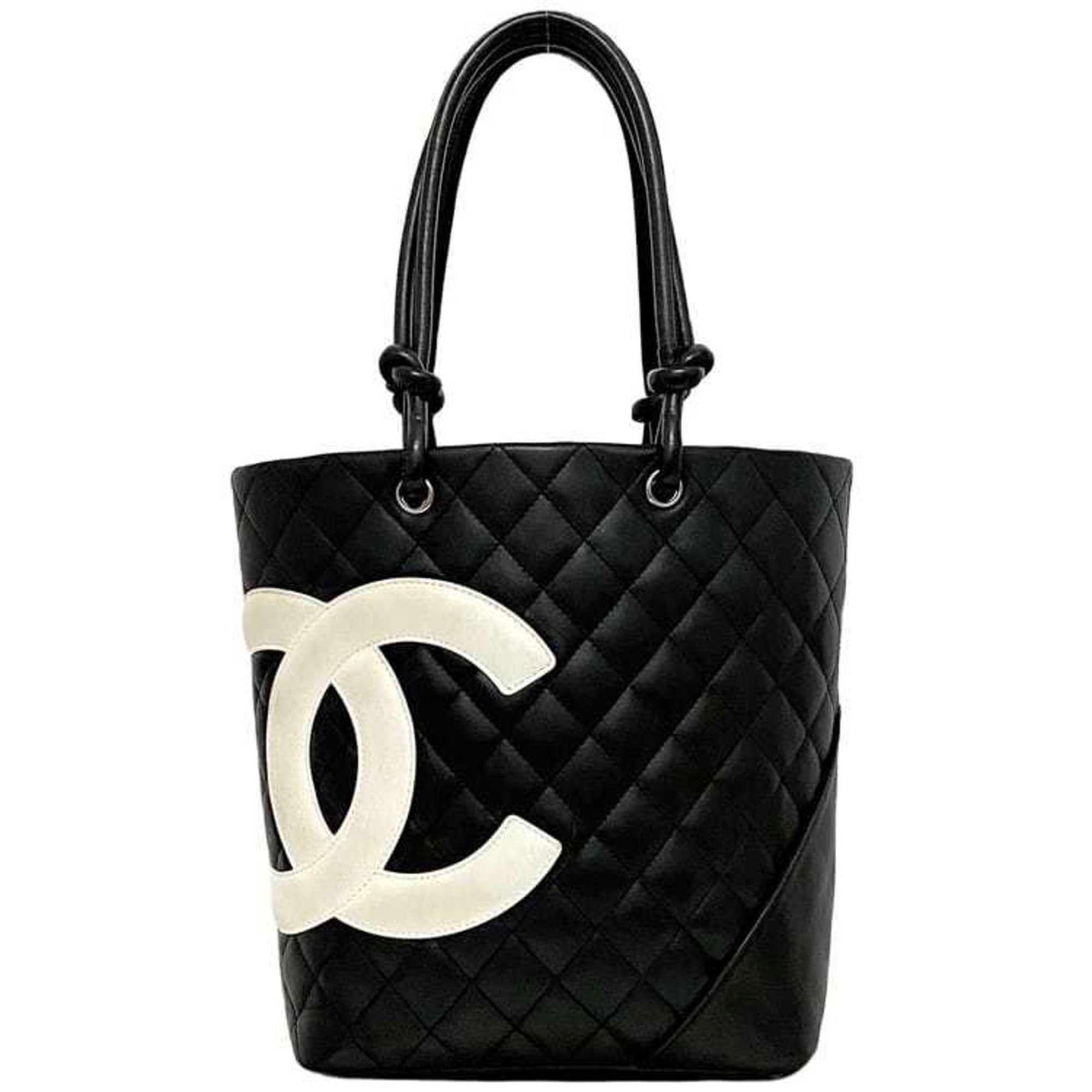 Chanel Cambon line, Black, Leather, tote