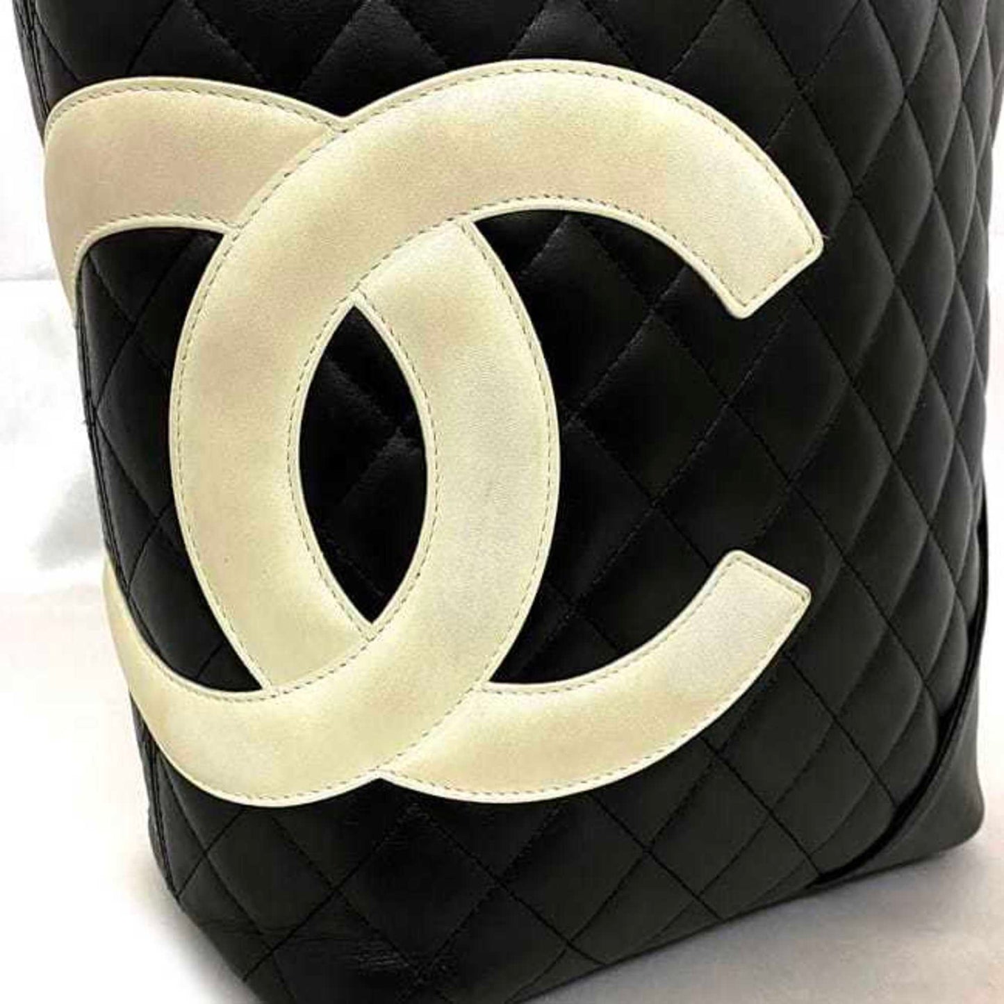 Chanel Cambon line, Black, Leather, tote