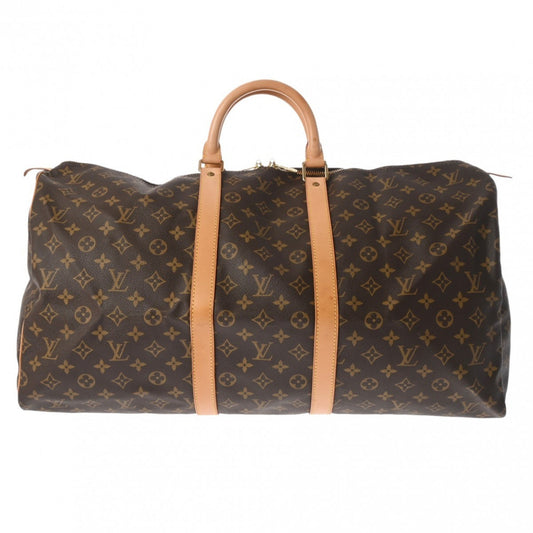 Louis Vuitton Keepall 55, Brown, Canvas, travel