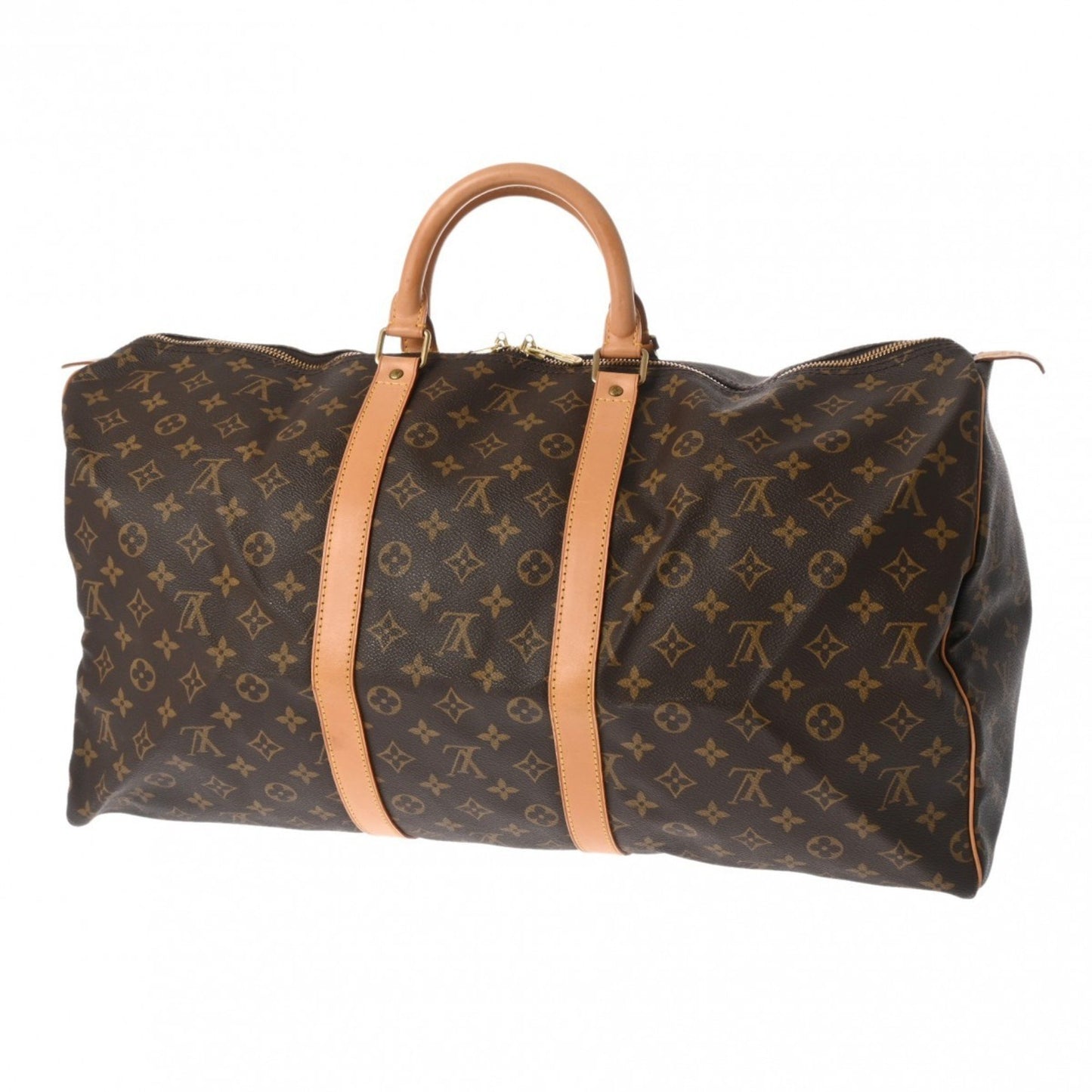 Louis Vuitton Keepall 55, Brown, Canvas, travel