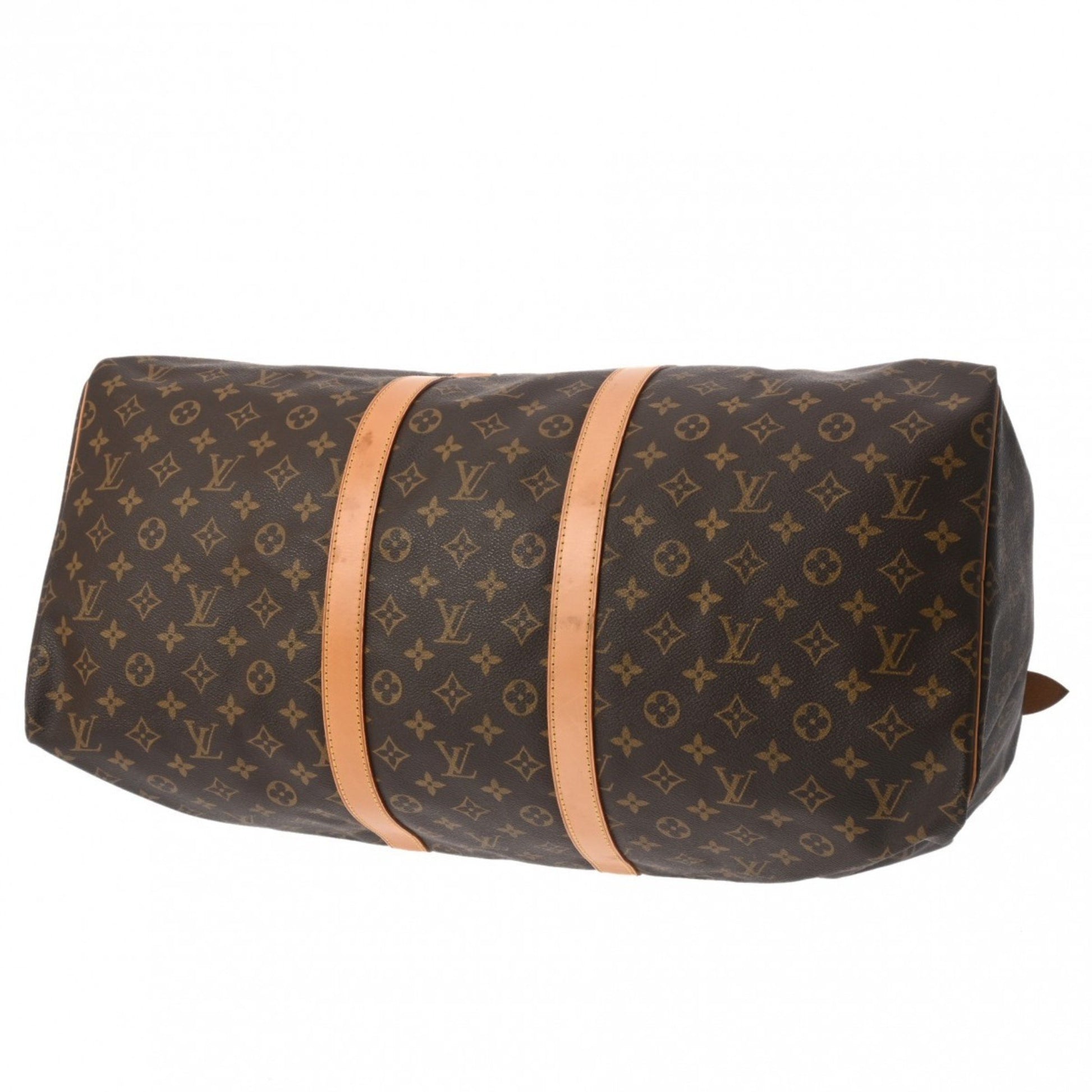 Louis Vuitton Keepall 55, Brown, Canvas, travel