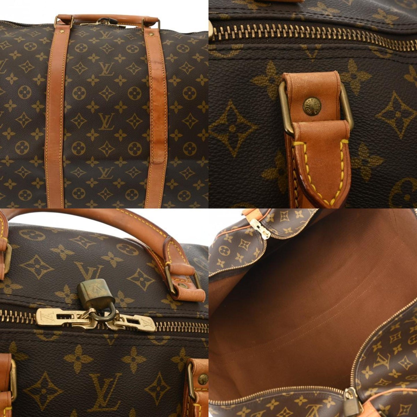 Louis Vuitton Keepall Bandoulière 60, Brown, Canvas, travel