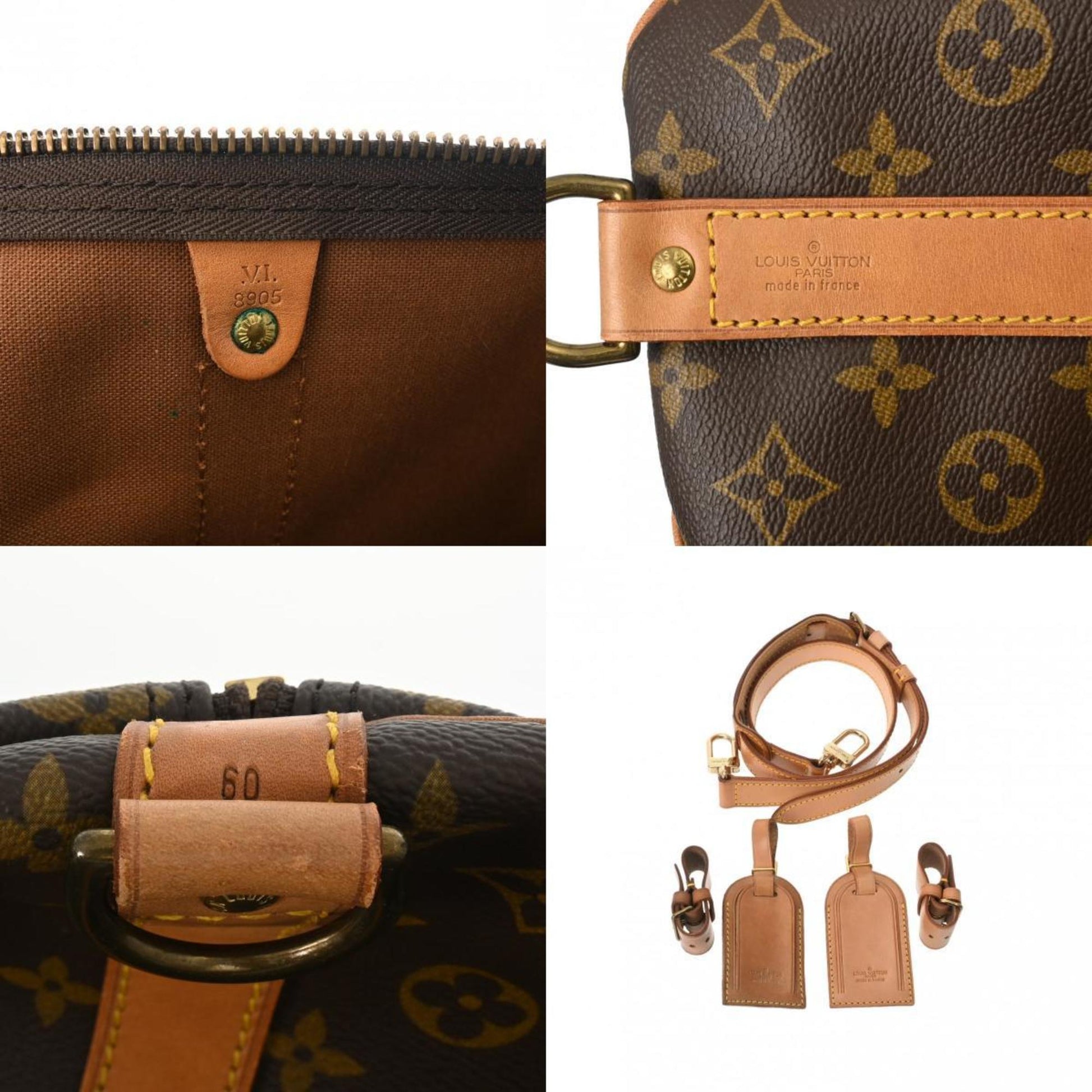 Louis Vuitton Keepall Bandoulière 60, Brown, Canvas, travel