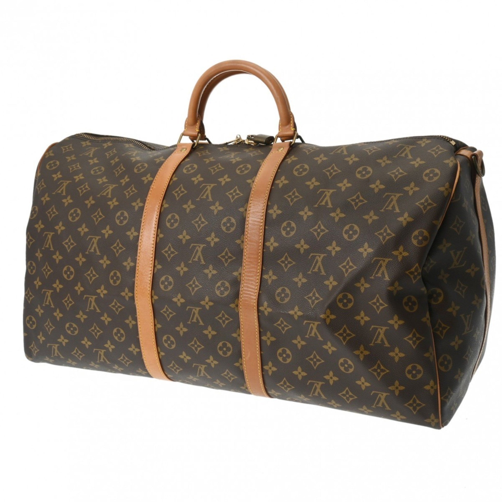 Louis Vuitton Keepall Bandoulière 60, Brown, Canvas, travel