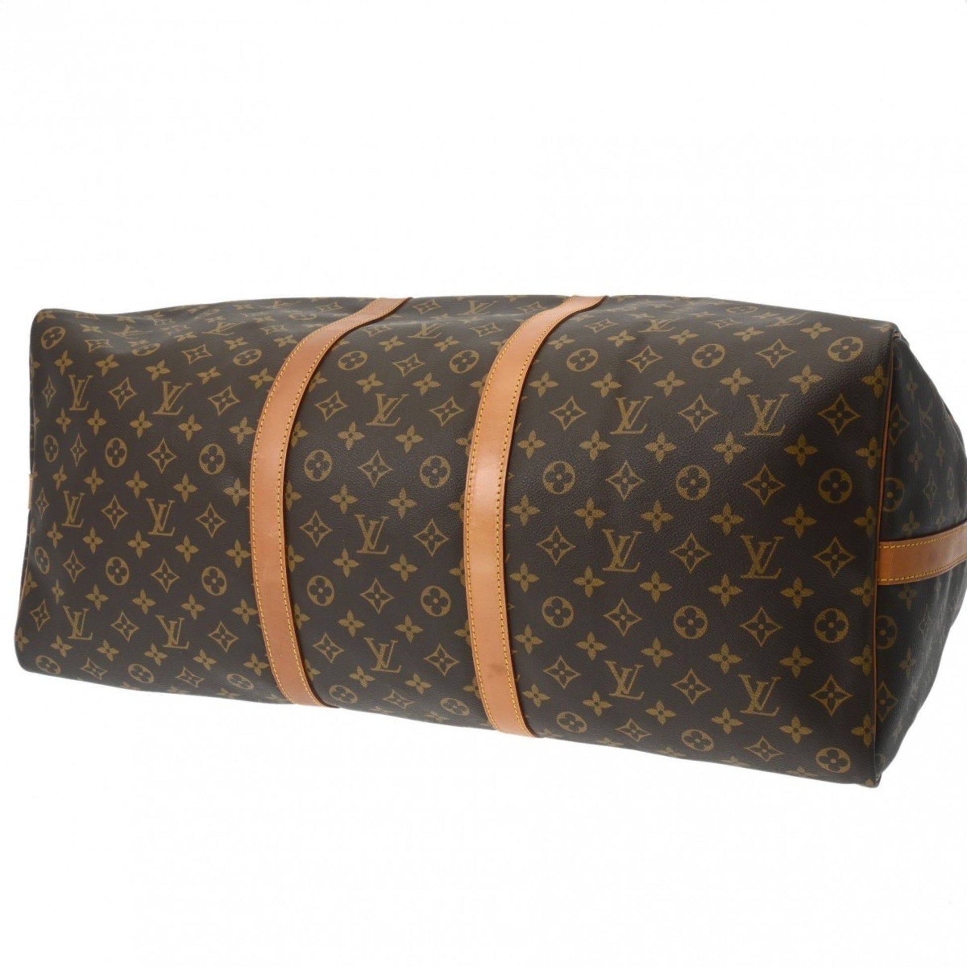 Louis Vuitton Keepall Bandoulière 60, Brown, Canvas, travel