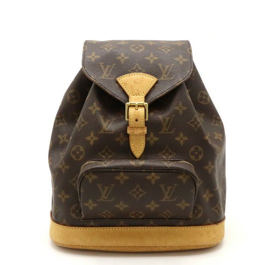 Louis Vuitton Montsouris MM, Brown, Canvas, backpack