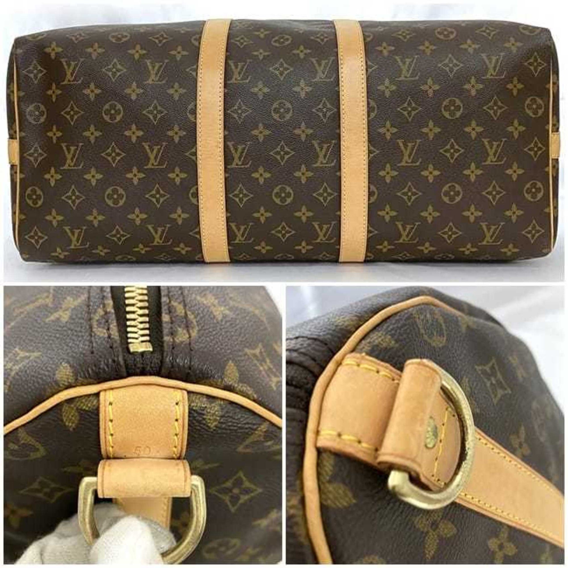 Louis Vuitton Keepall Bandouliere 50, Brown, Canvas, travel