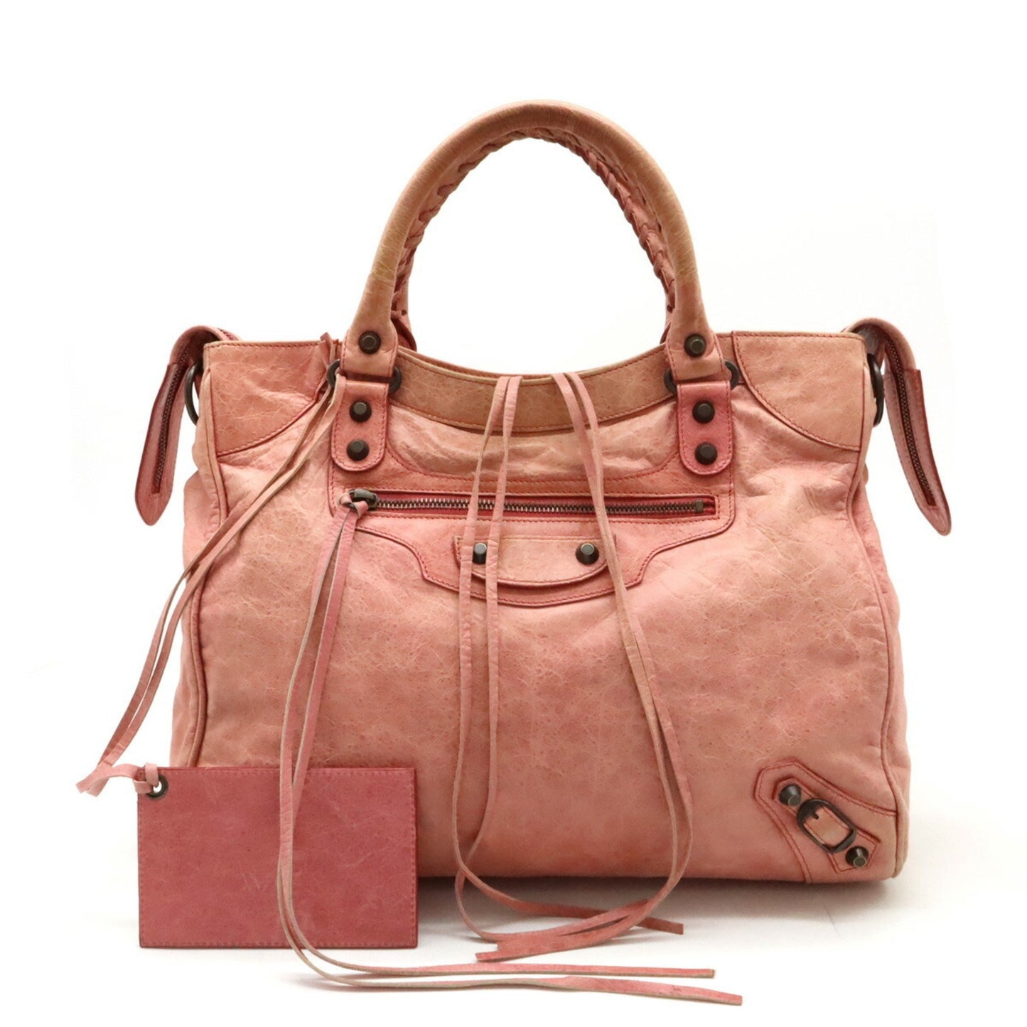 Balenciaga City, Pink, Leather, handbag