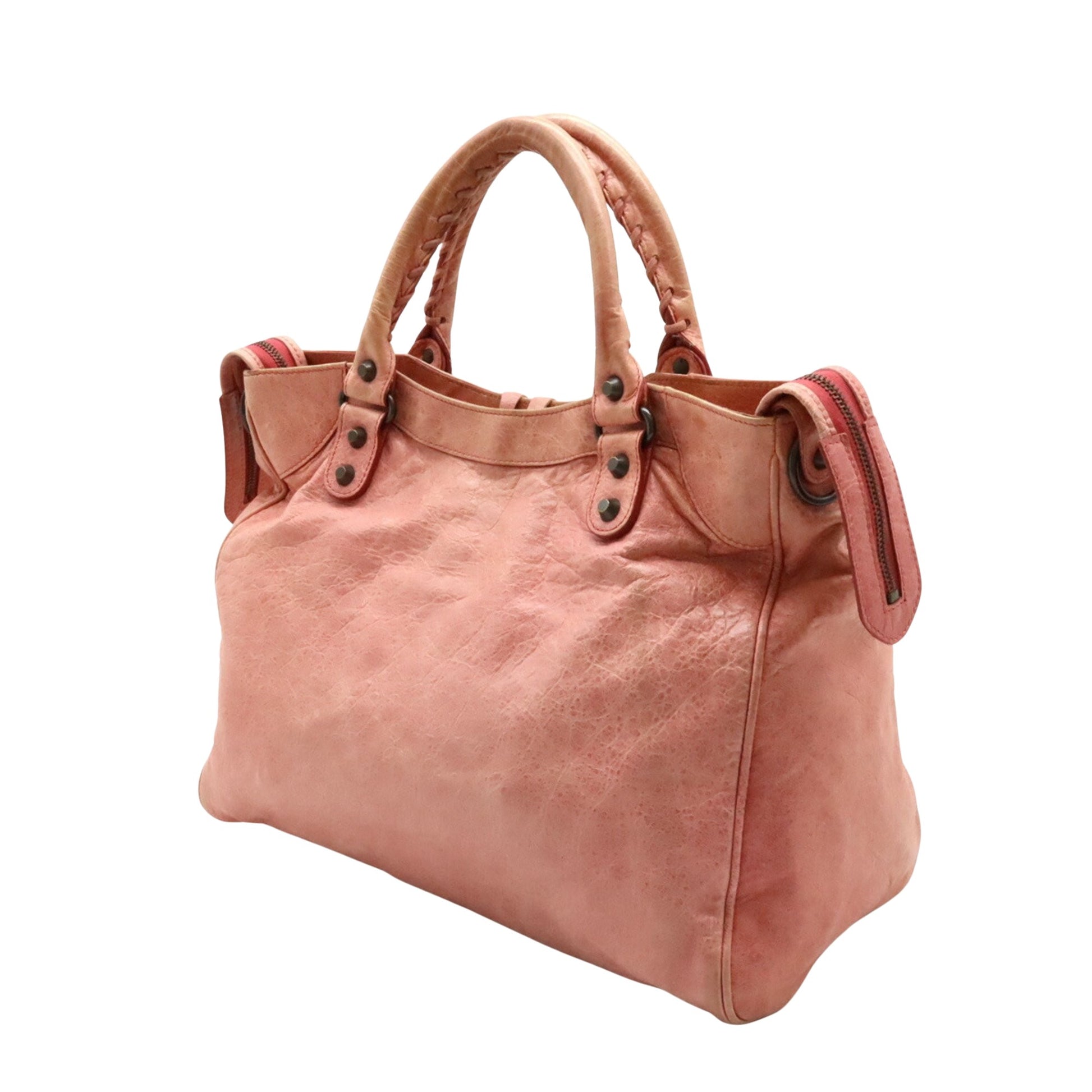 Balenciaga City, Pink, Leather, handbag