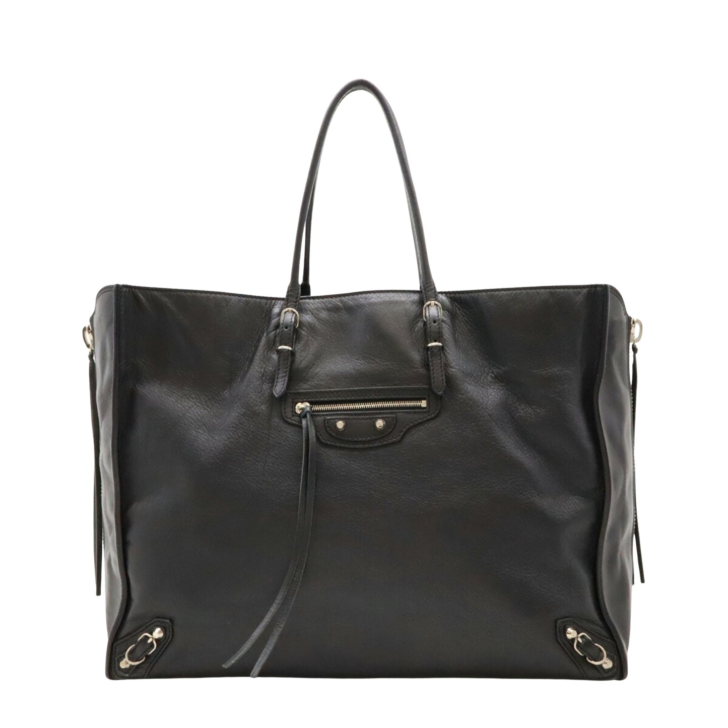 Balenciaga City, Black, Leather, shoulder