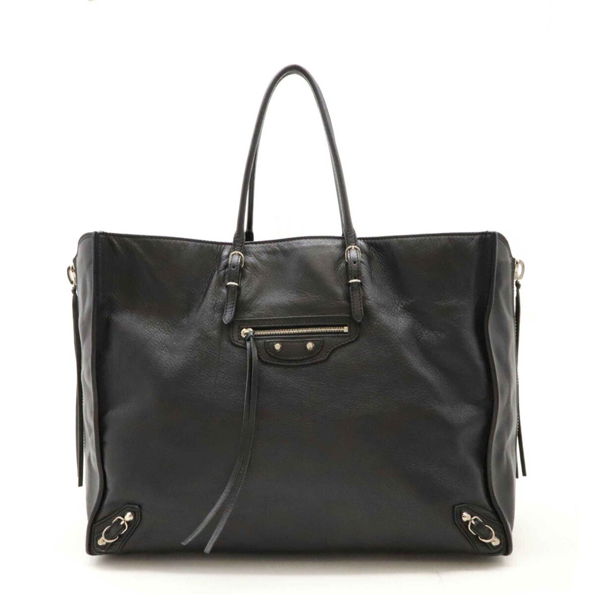 Balenciaga City, Black, Leather, shoulder