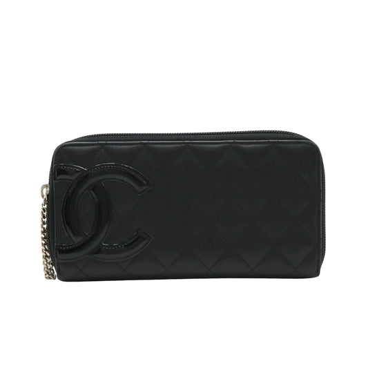 Chanel Cambon, Black, Leather, wallet