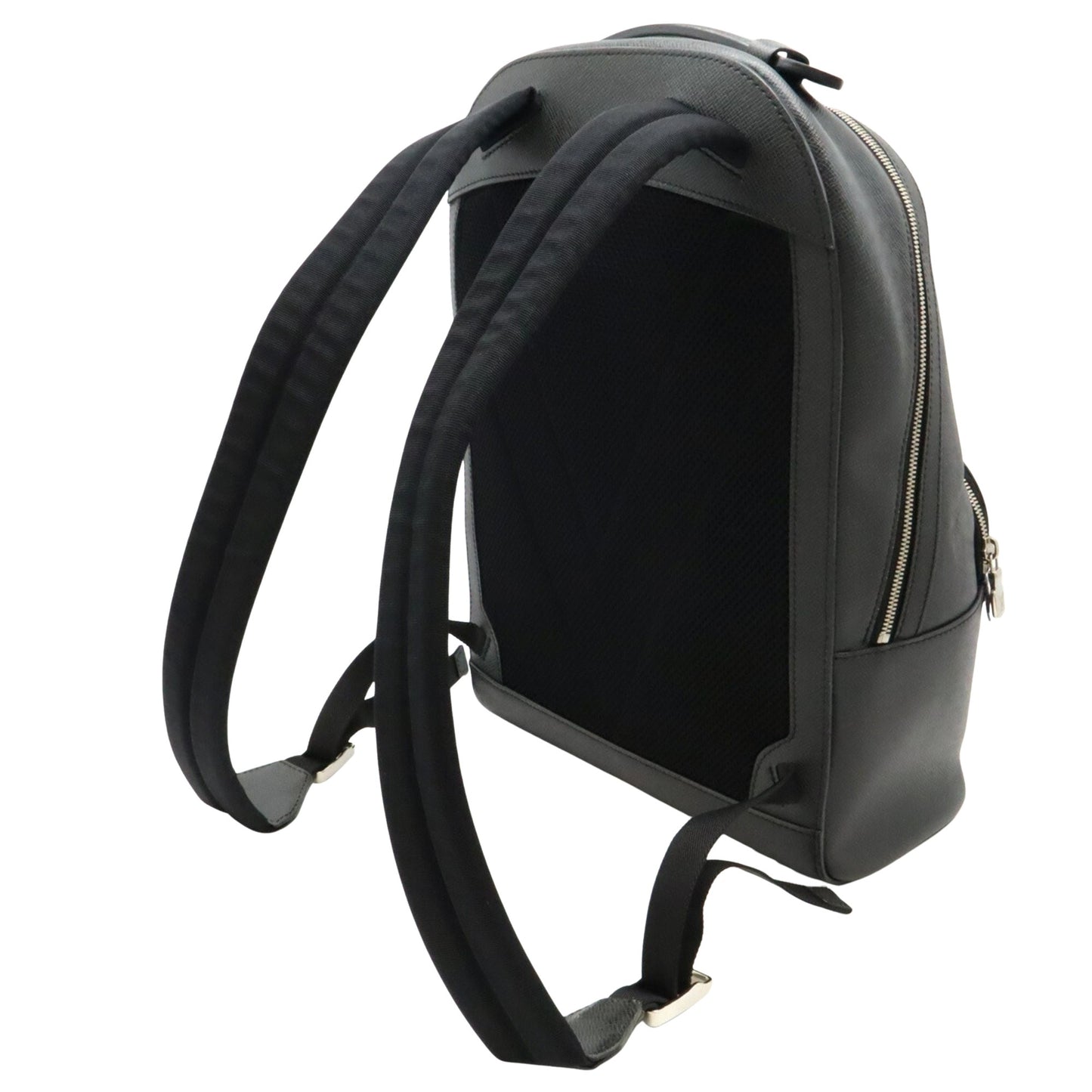 Louis Vuitton Anton, Black, Leather, backpack